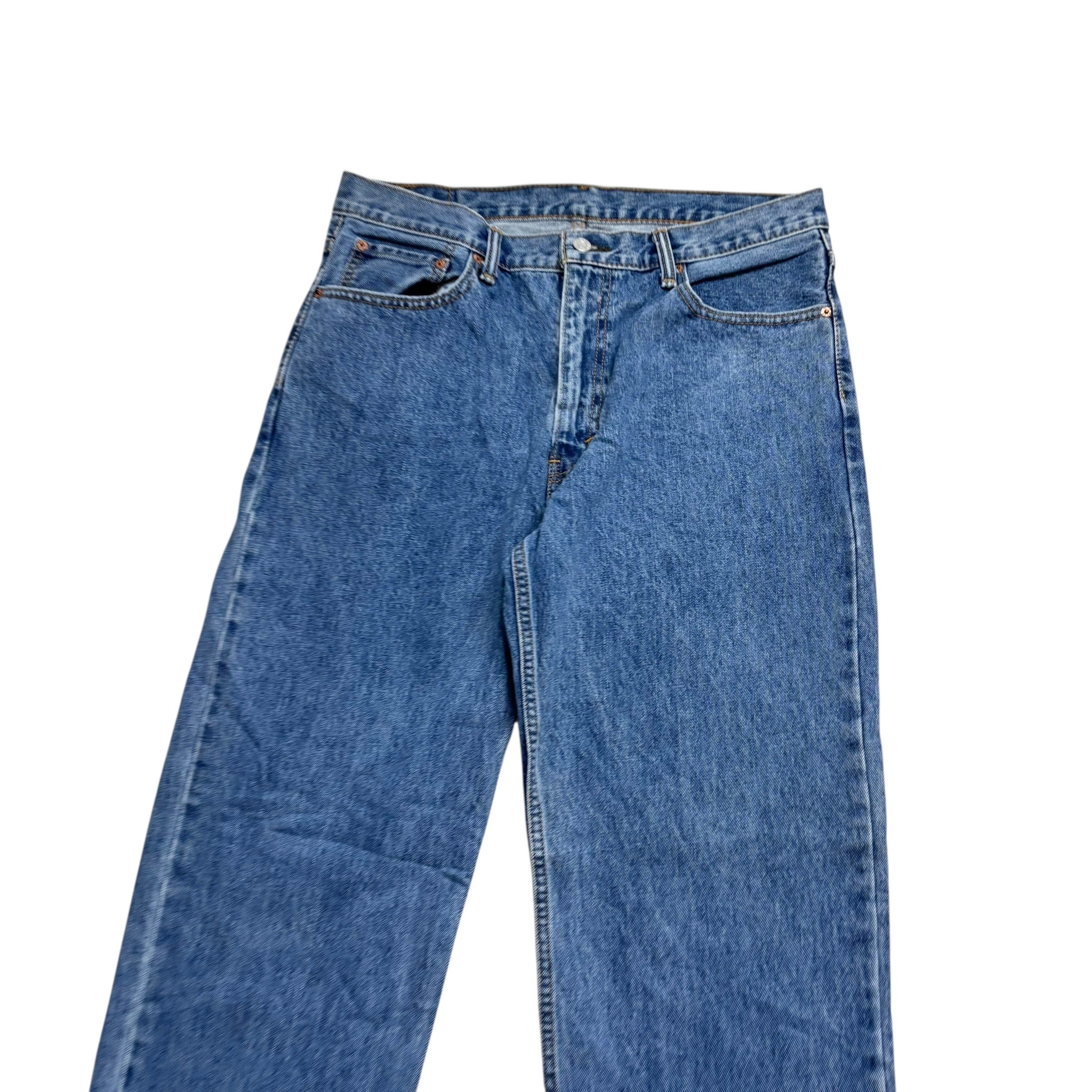 Levis 550 Jeans W36 L32 Mens Mid Blue Baggy Relaxed Straight Fit Denim (E)