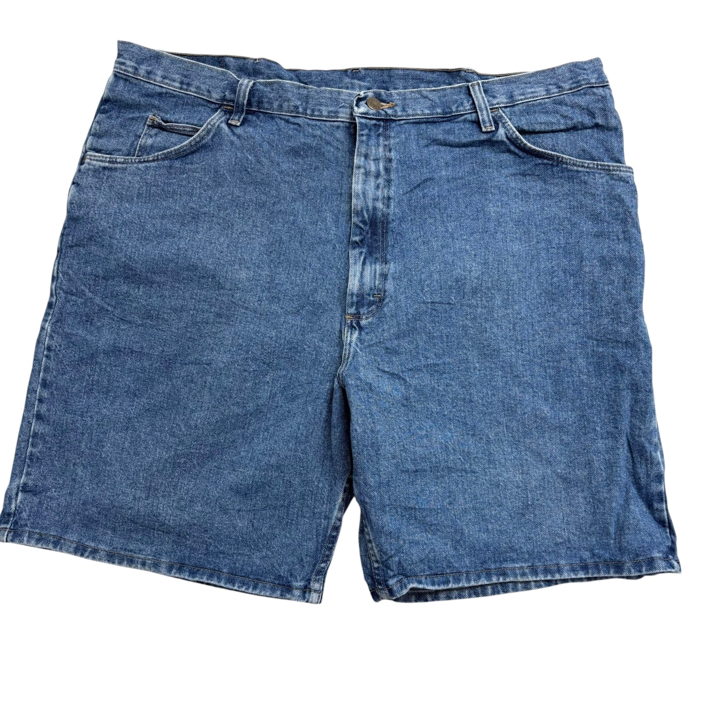 Vintage Wrangler Baggy Jorts W42 Mens Denim Shorts Mid Blue Relaxed Fit (E)