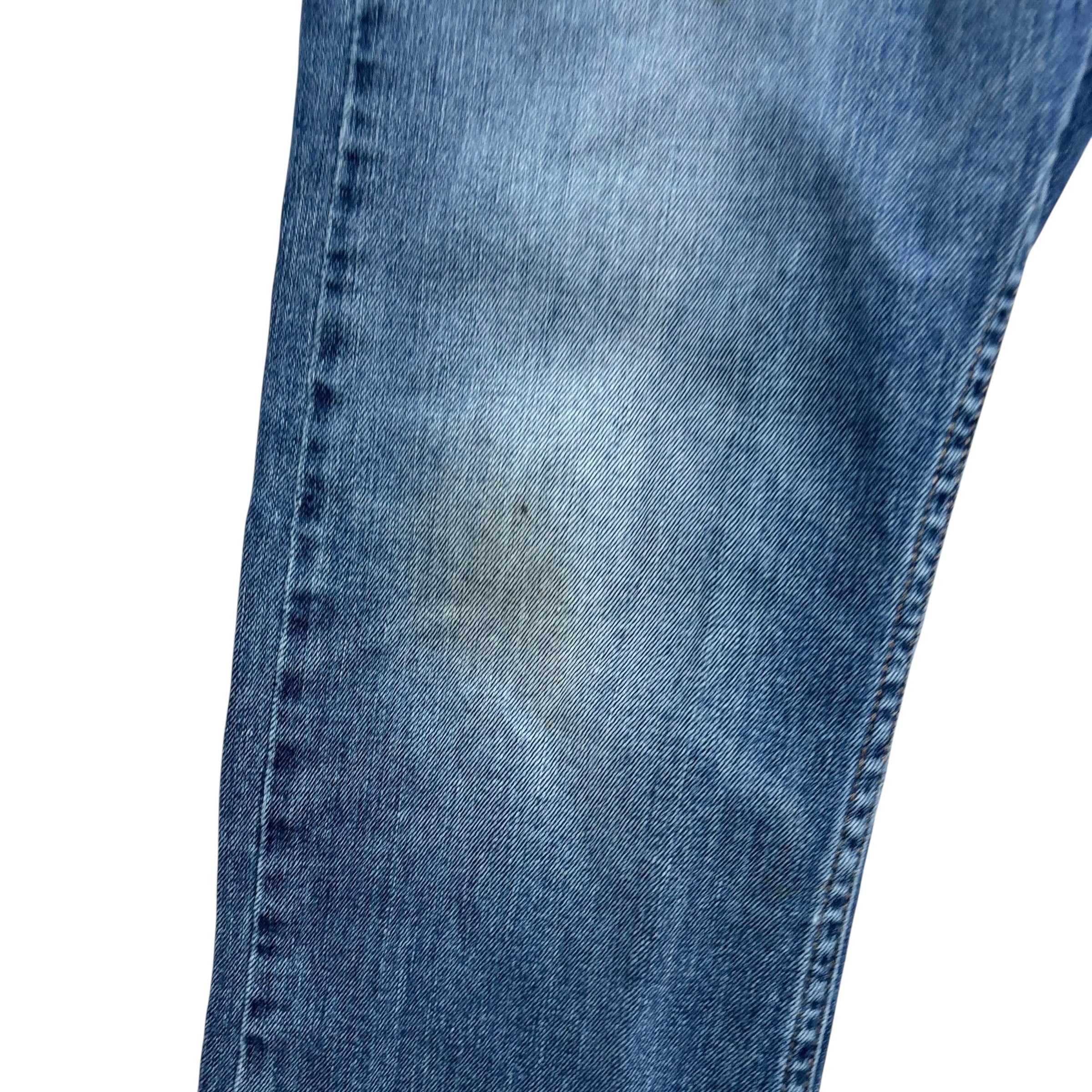 Levis 513 Jeans W32 L30 Mens Mid Blue Slim Straight Fit Stretch Denim (F)