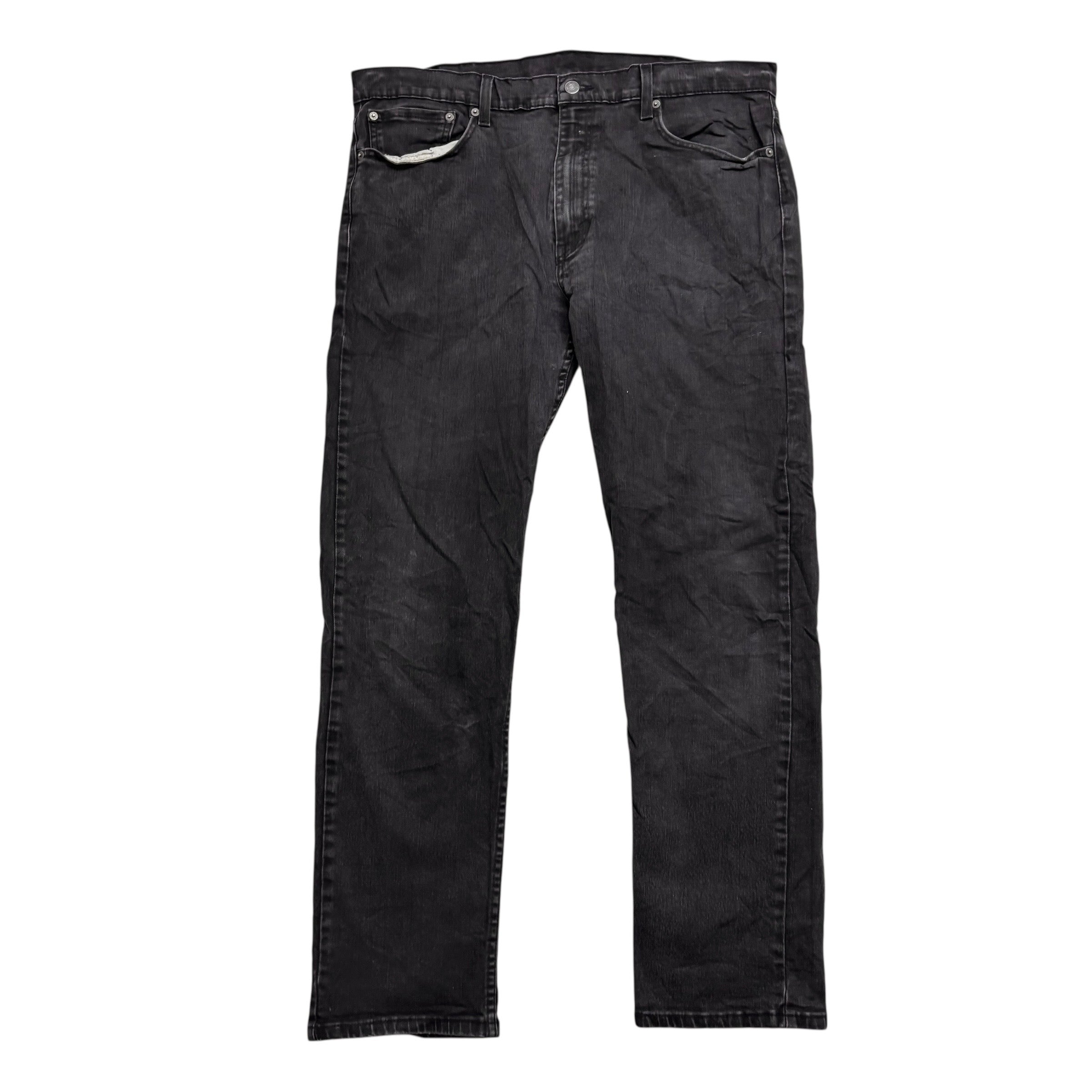 Levis 502 Jeans W38 L32 Mens Black Regular Tapered Fit Stretch Denim