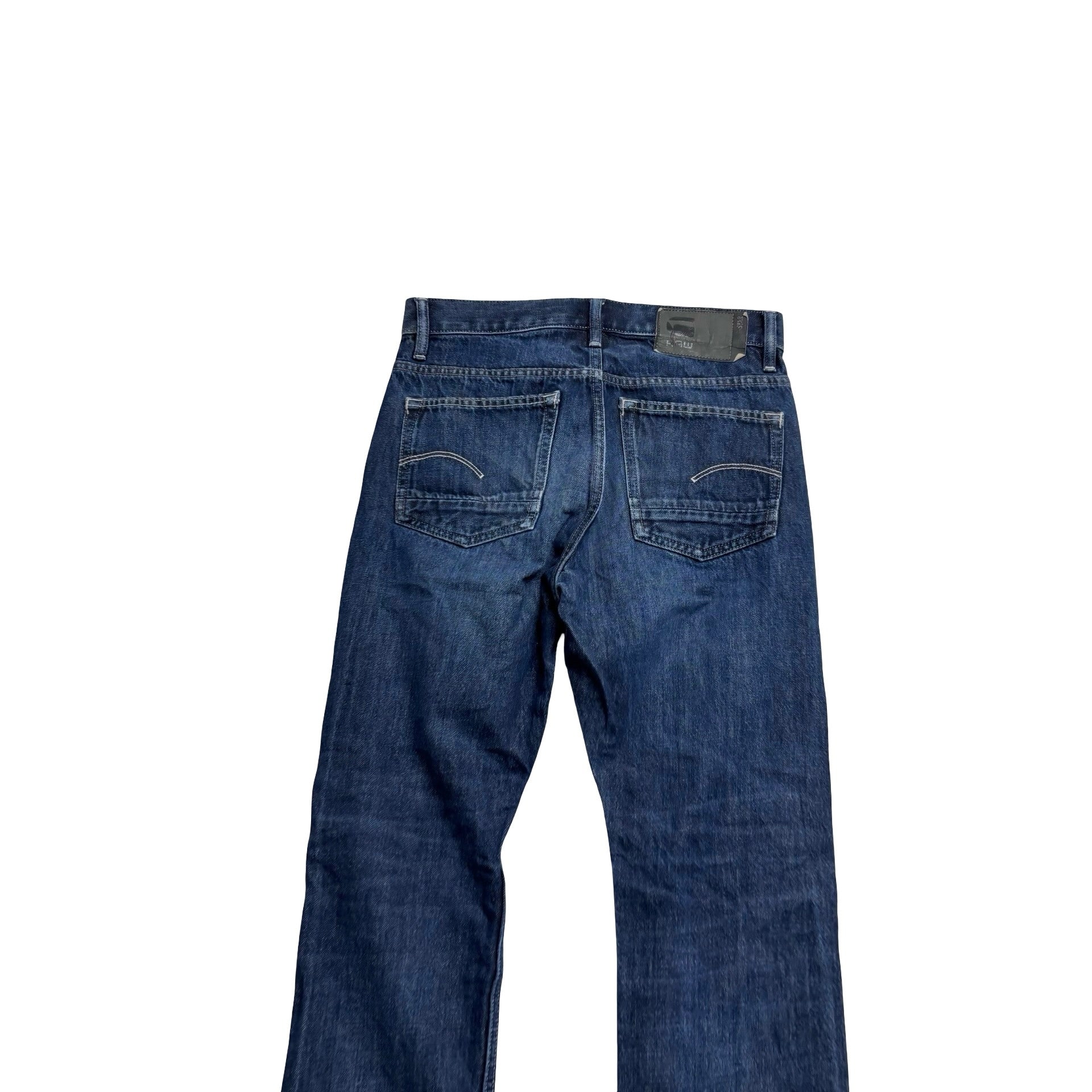 G Star Triple A Jeans W30 L30 Mens Dark Blue Slim Straight Fit Denim (E)