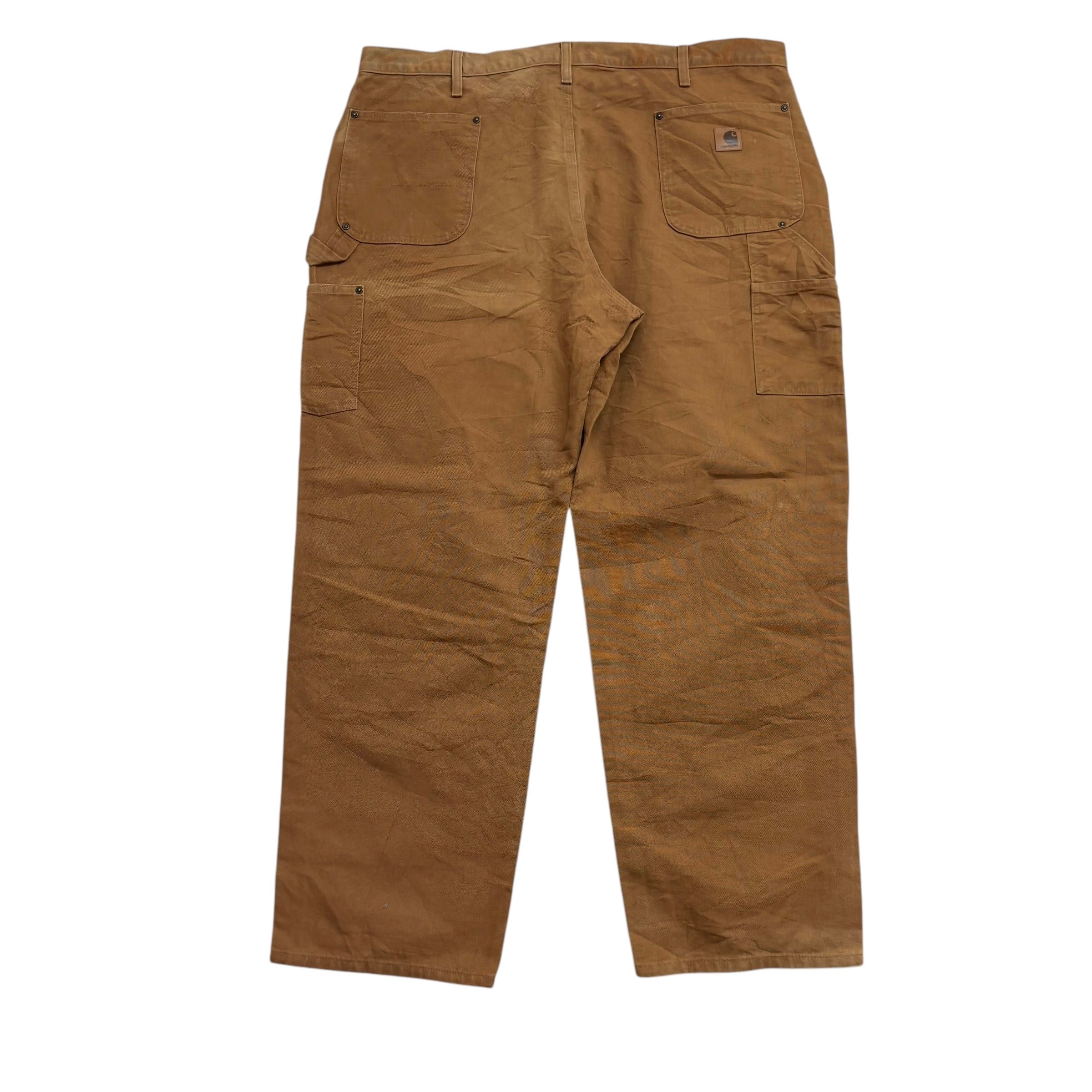Carhartt Carpenter Pants W42 L32 Mens Double Knee Tan Relaxed Fit Trousers