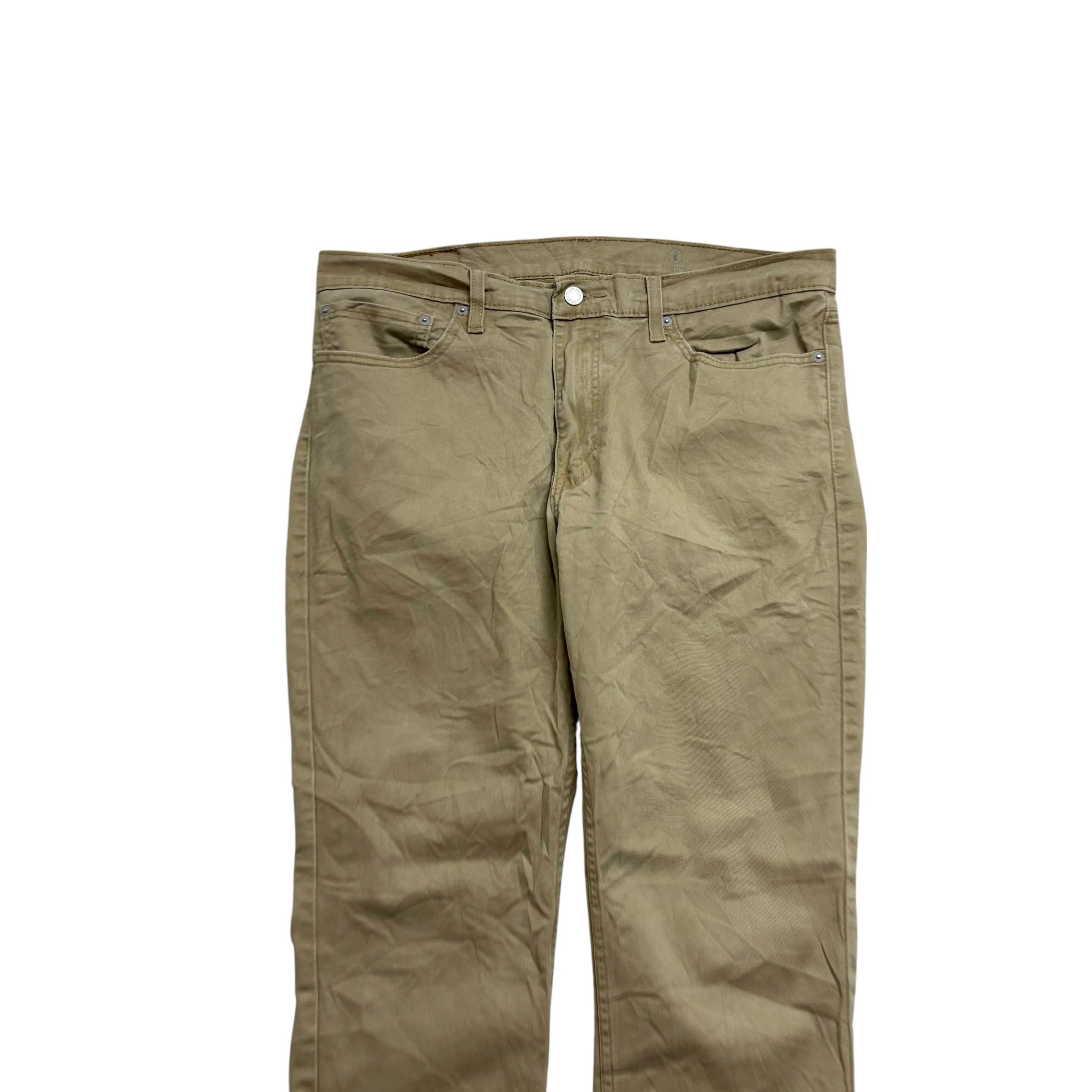 Levis 511 Trousers W36 L29 Mens Beige Slim Fit Stretch Pants (E)