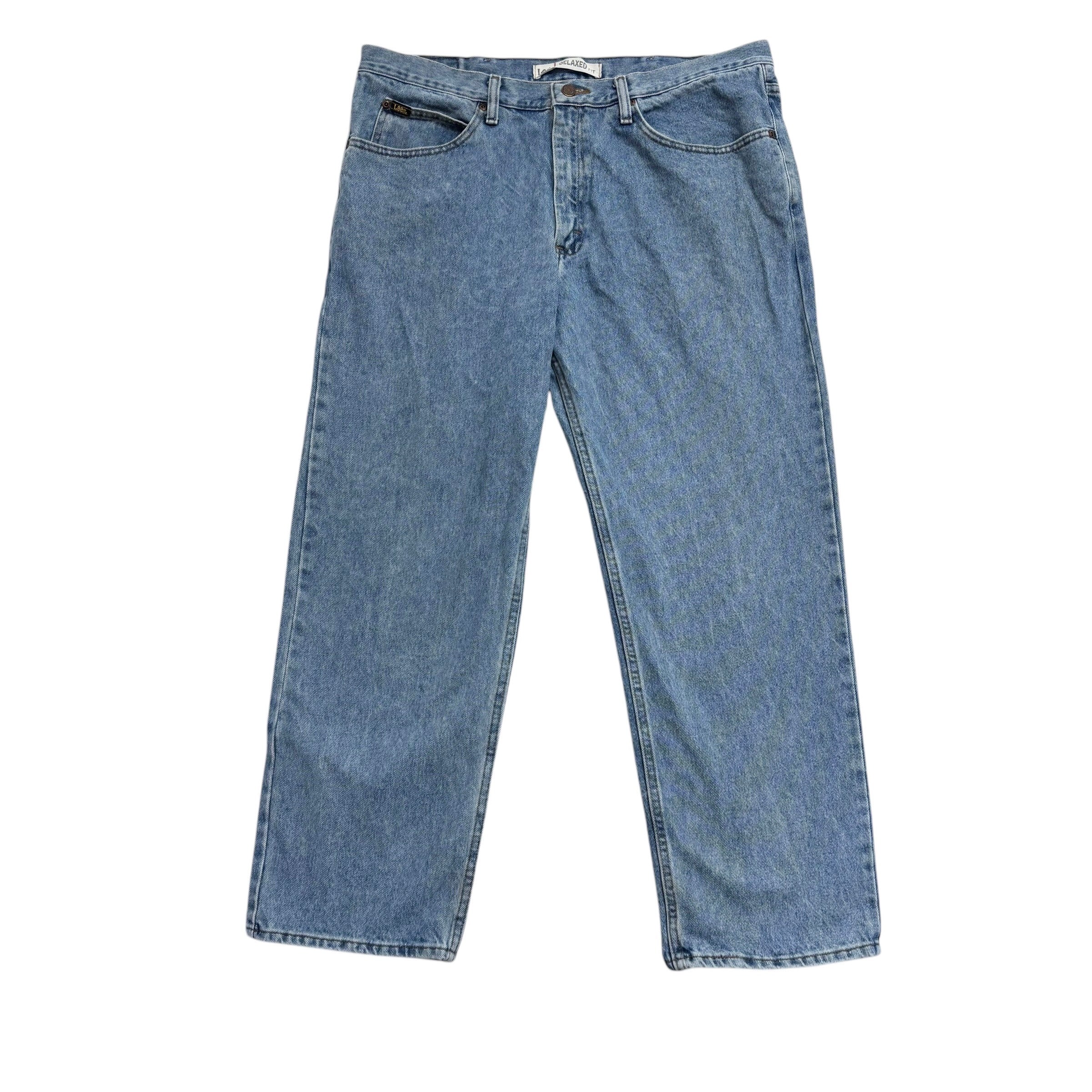 Lee Jeans W38 L29 Mens Light Blue Baggy Relaxed Straight Fit Vintage Denim (E)