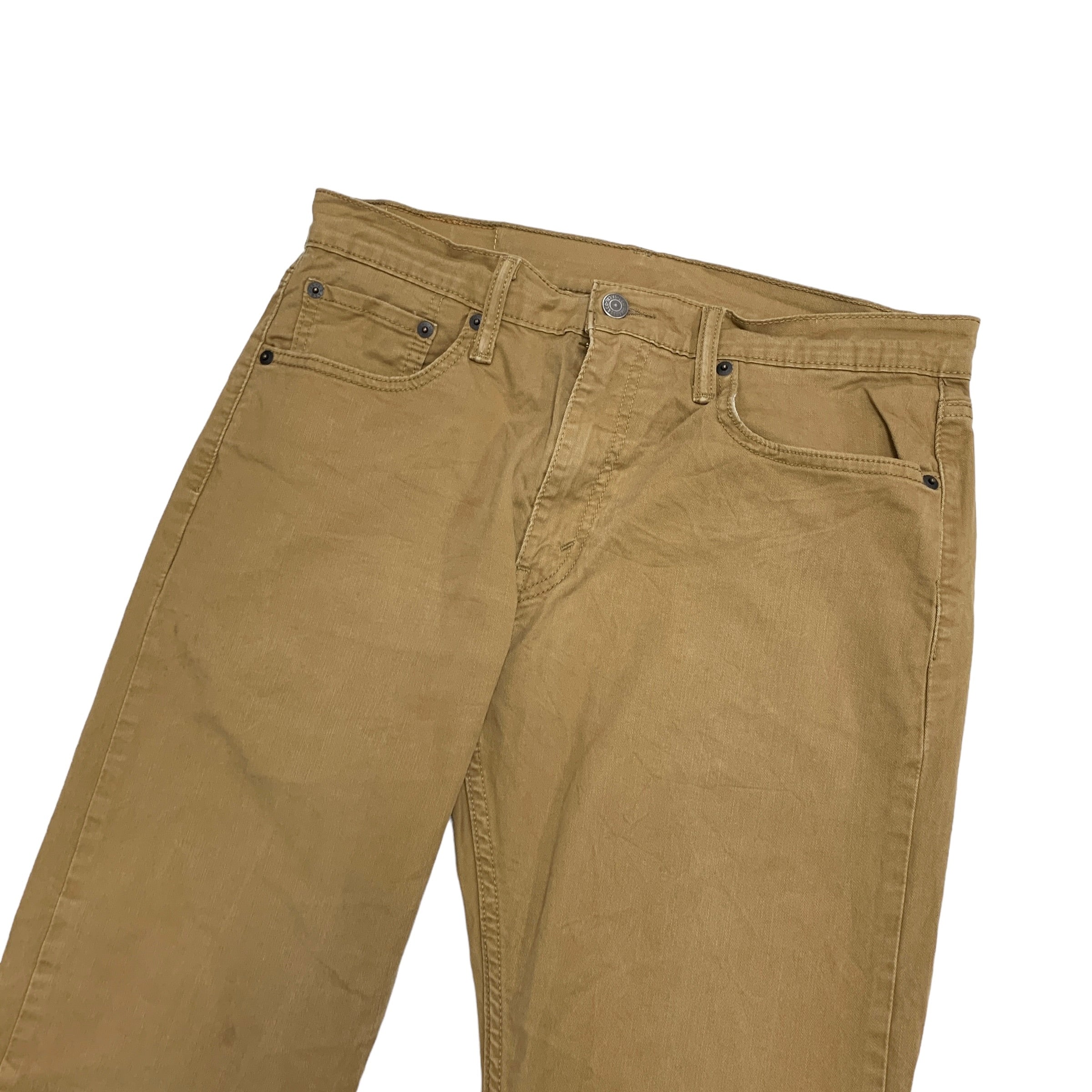 Levis 502 Trousers W33 L28 Mens Tan Regular Taper Fit Stretch Cotton Pants