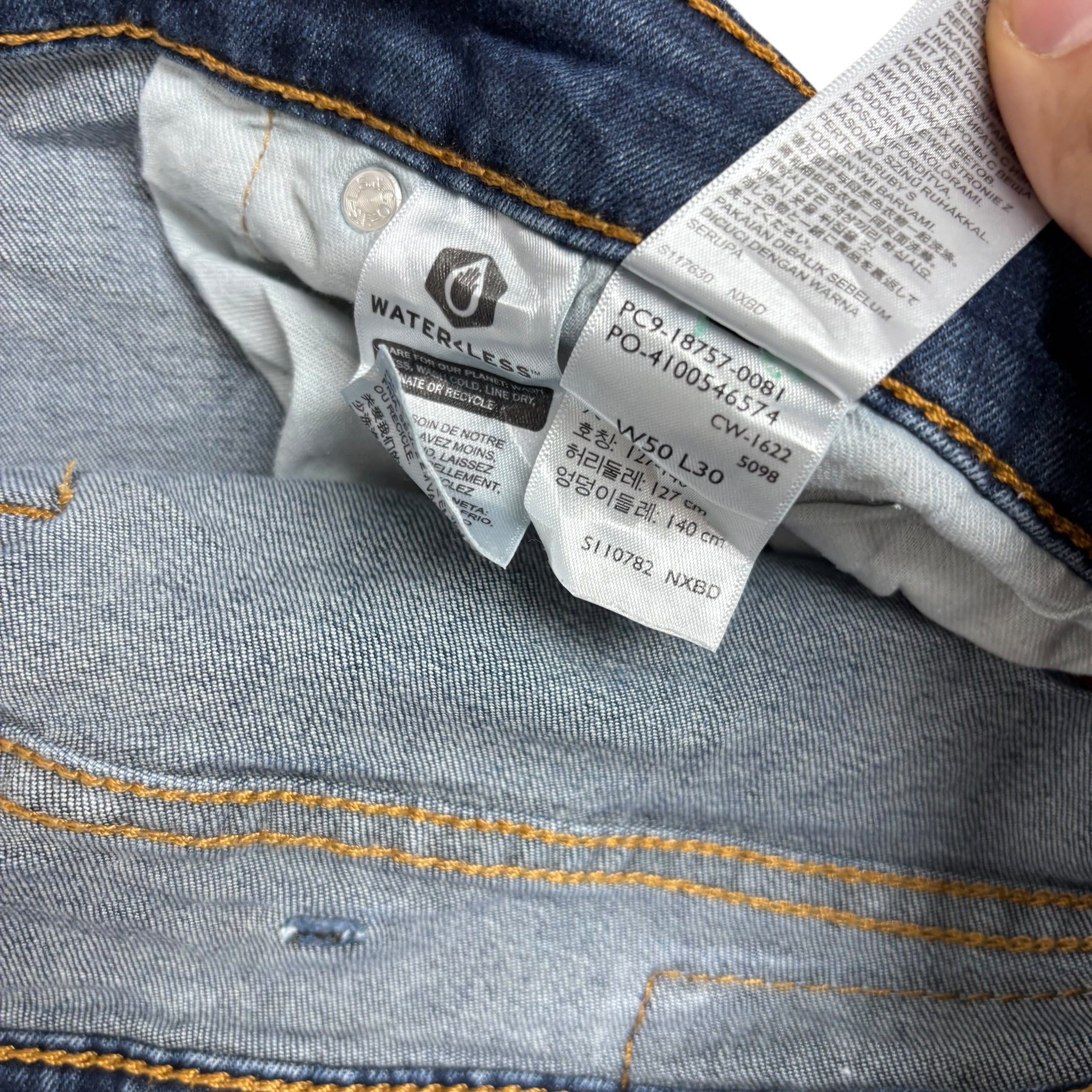 Levis 541 Jeans W50 L28 Mens Dark Blue Athletic Tapered Fit Stretch Denim