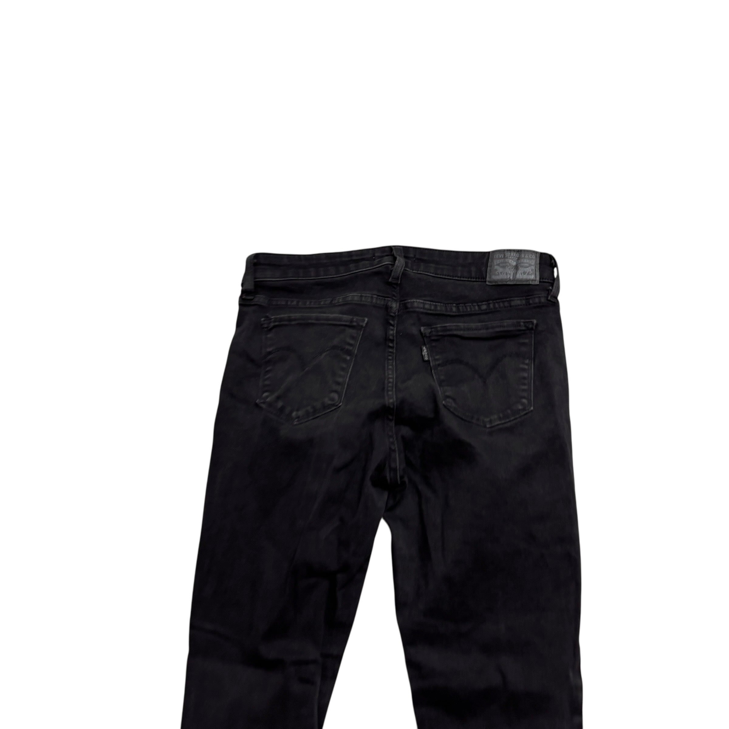 Levis 711 Jeans W30 L28 Womens Skinny Black Stretch Denim (E)