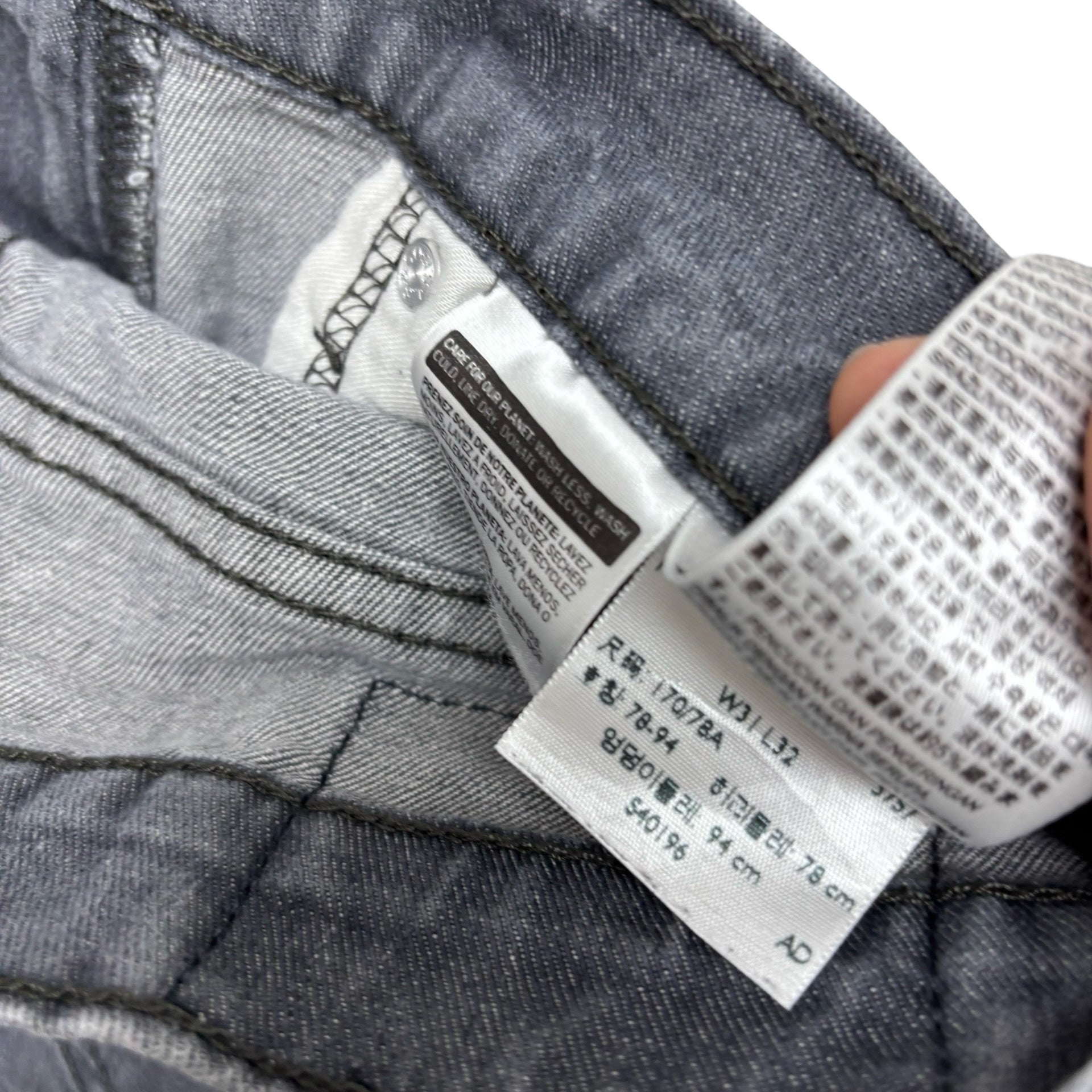 Levis 510 Jeans W30 L31 Mens Grey Skinny Fit Stretch Denim (E)