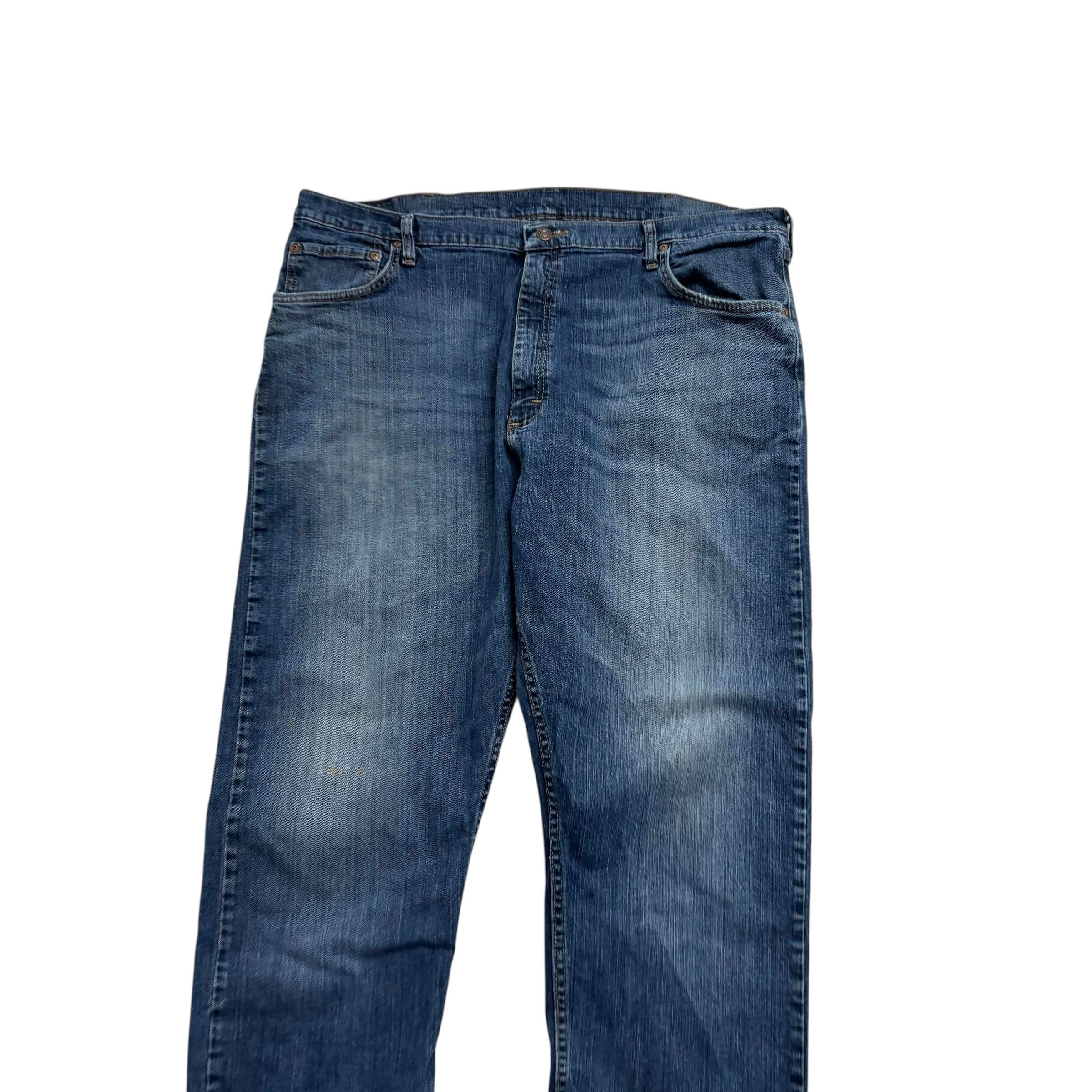 Wrangler Jeans W42 L30 Mens Dark Blue Regular Straight Fit Stretch Denim (F)