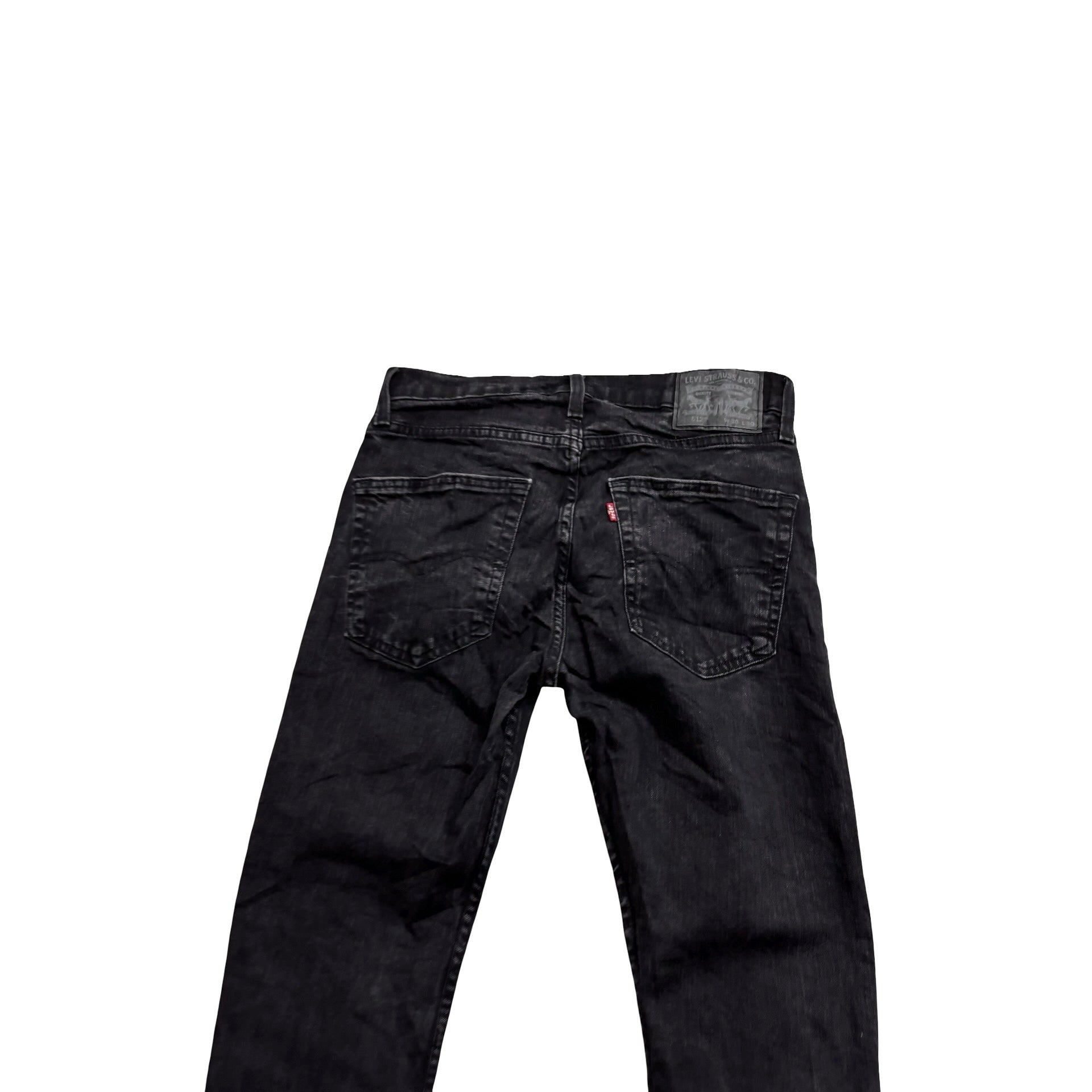Levis 512 Jeans W30 L29 Mens Black Slim Tapered Fit Stretch Denim (E)