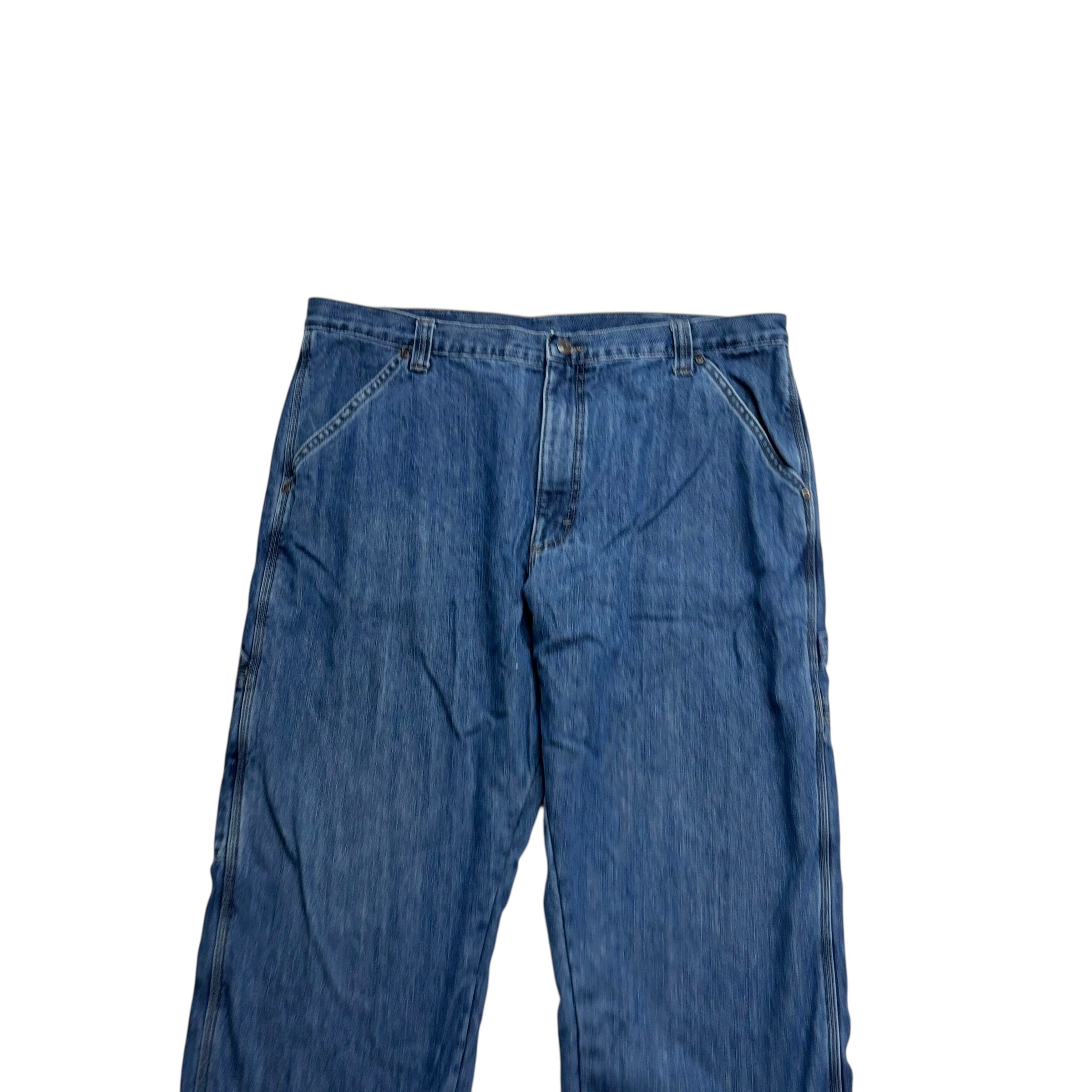 Wrangler Carpenter Jeans W40 L30 Mens Mid Blue Relaxed Baggy Fit Denim