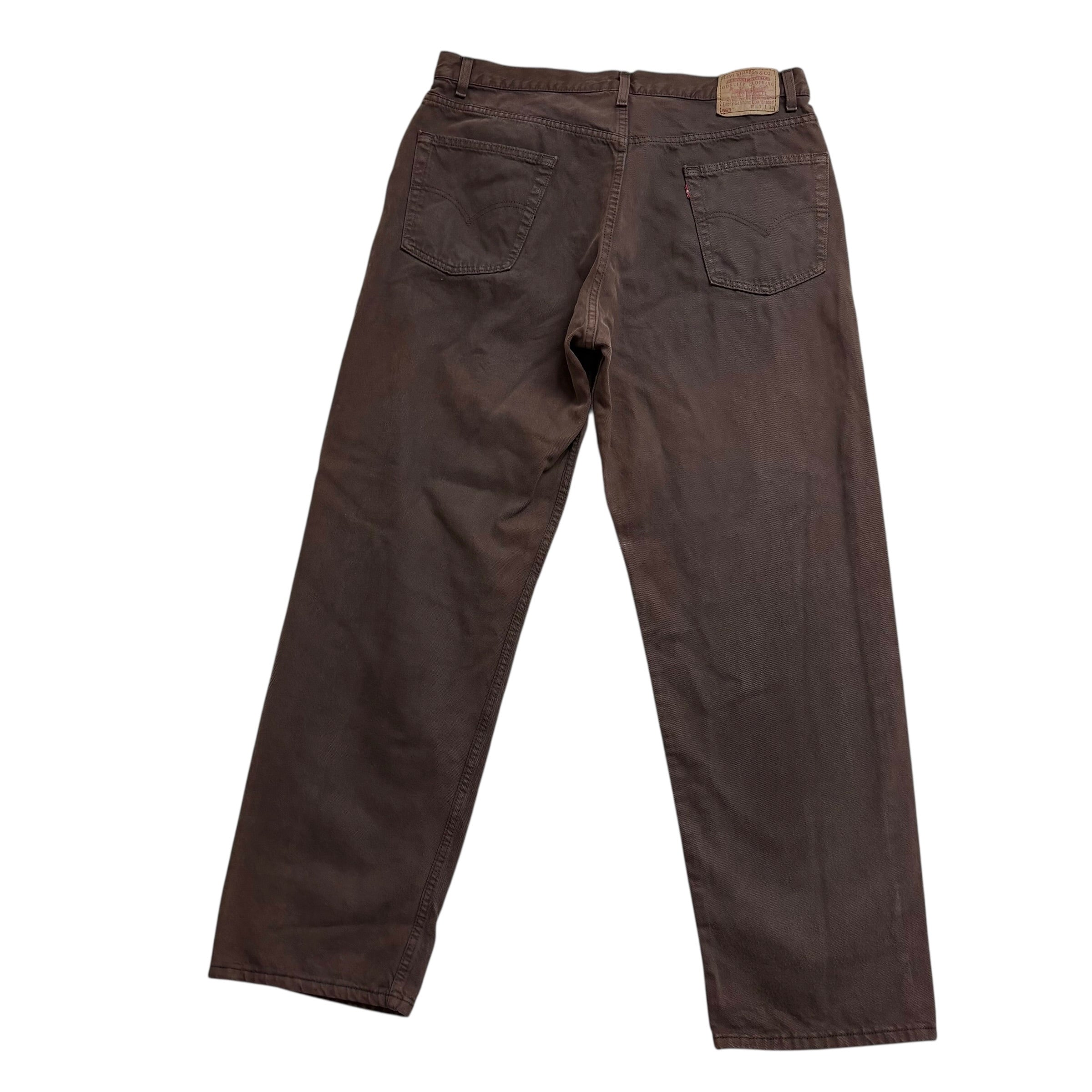 Levis 569 Jeans W40 L34 Mens Brown Baggy Relaxed Straight Fit USA Made Vintage