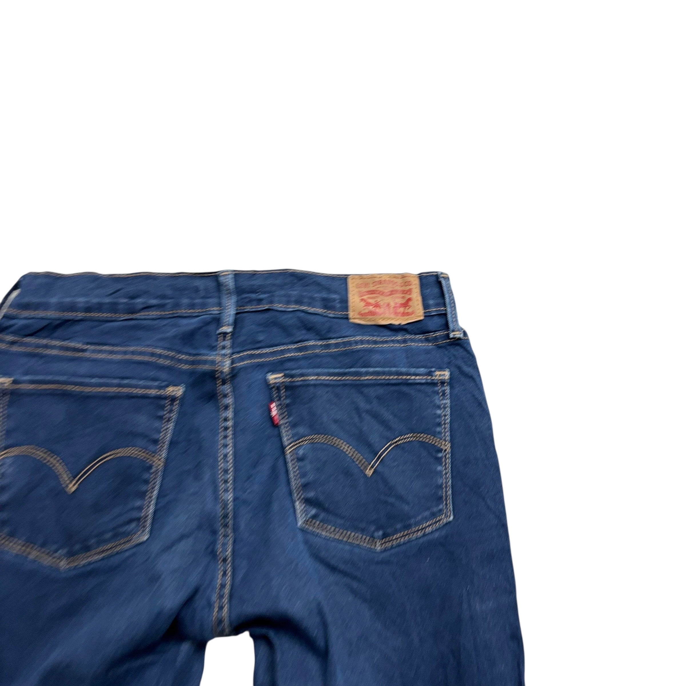 Levis 710 Jeans W30 L30 Womens Super Skinny Fit Dark Blue Stretch Denim (E)