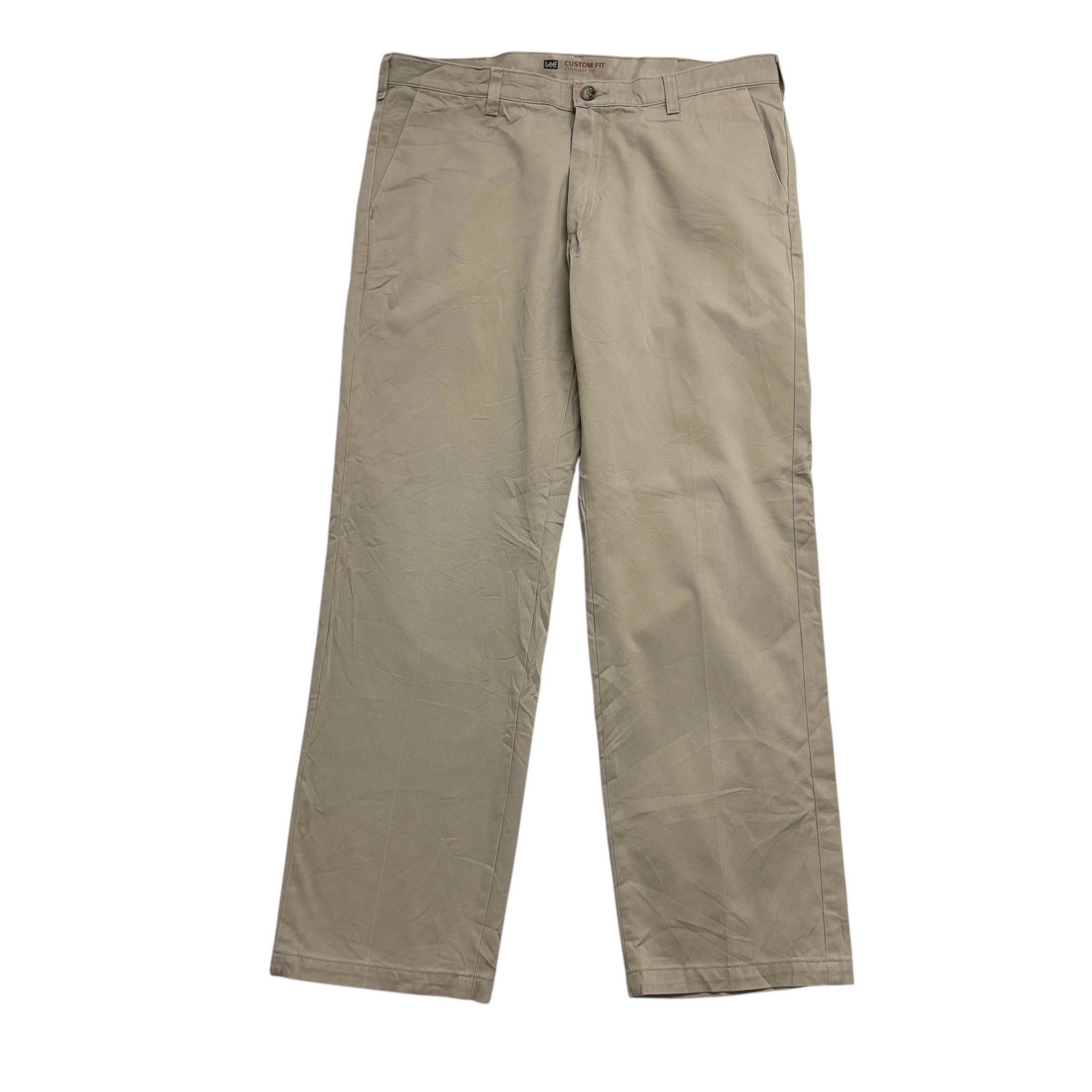 Lee Trousers W36 L32 Mens Beige Tan Relaxed Straight Fit Stretch Pants