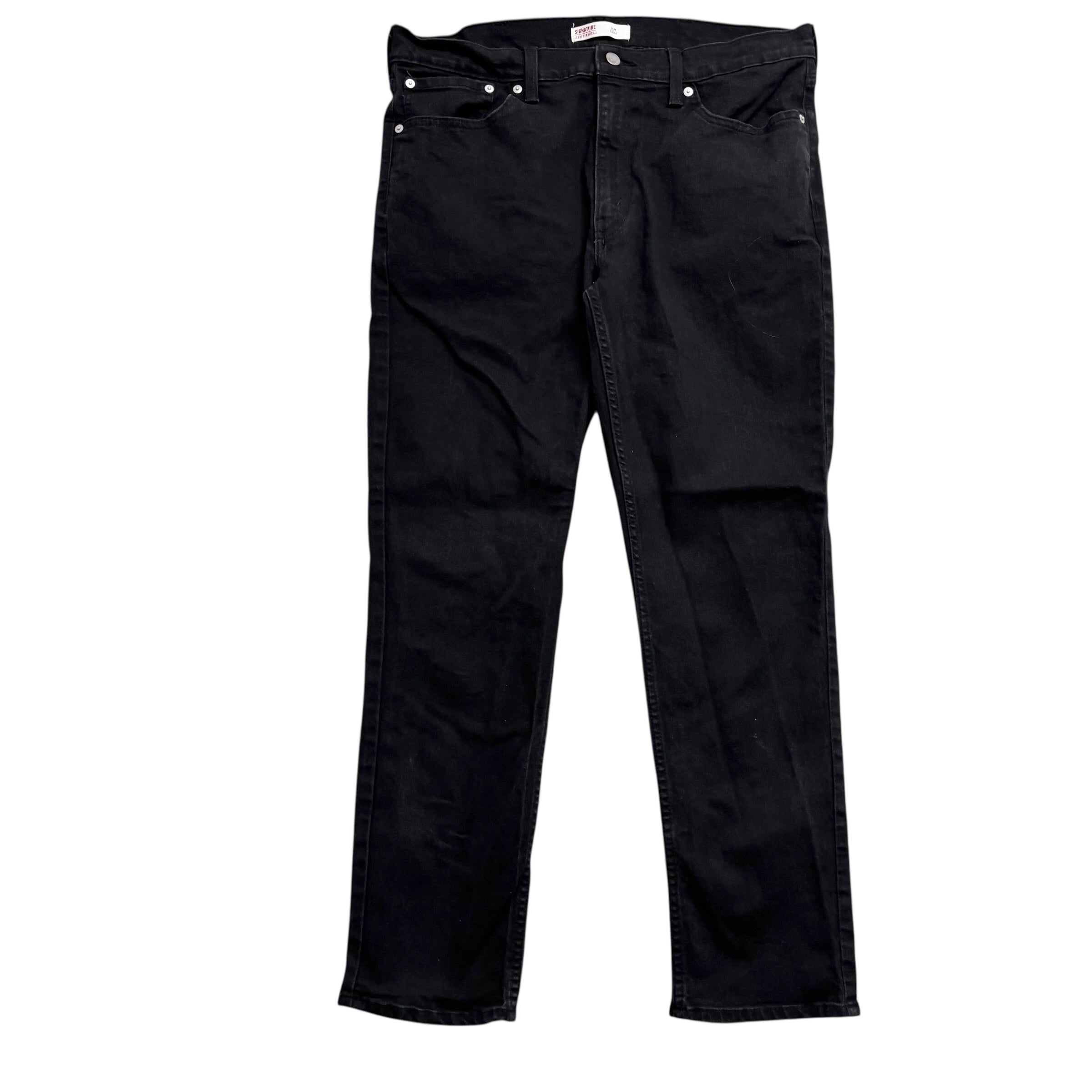Levis Signature Jeans W38 L30 Mens Black Slim Fit Stretch Denim (E)
