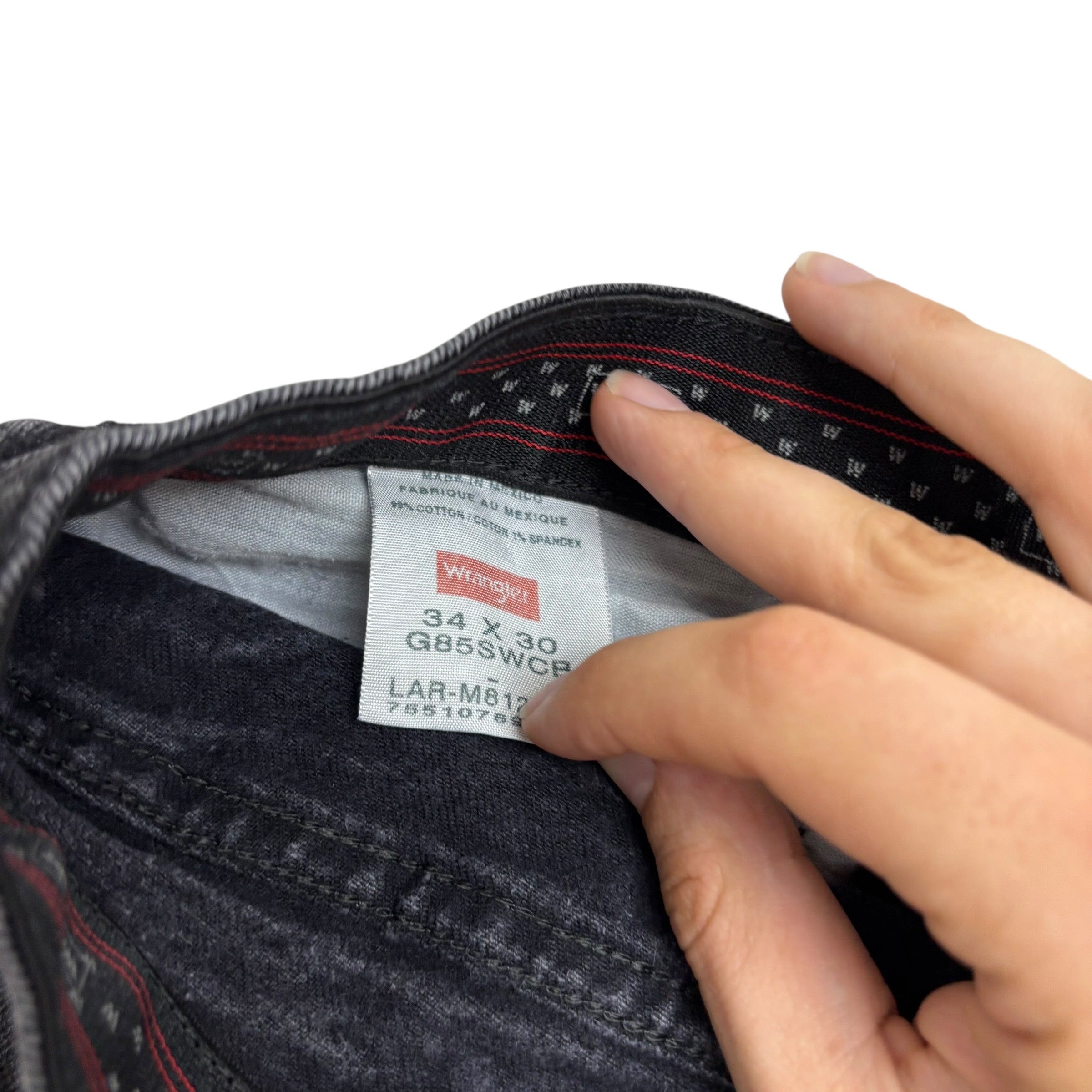 Wrangler Jeans W33 L30 Mens Black Regular Straight Fit Stretch Denim (E)