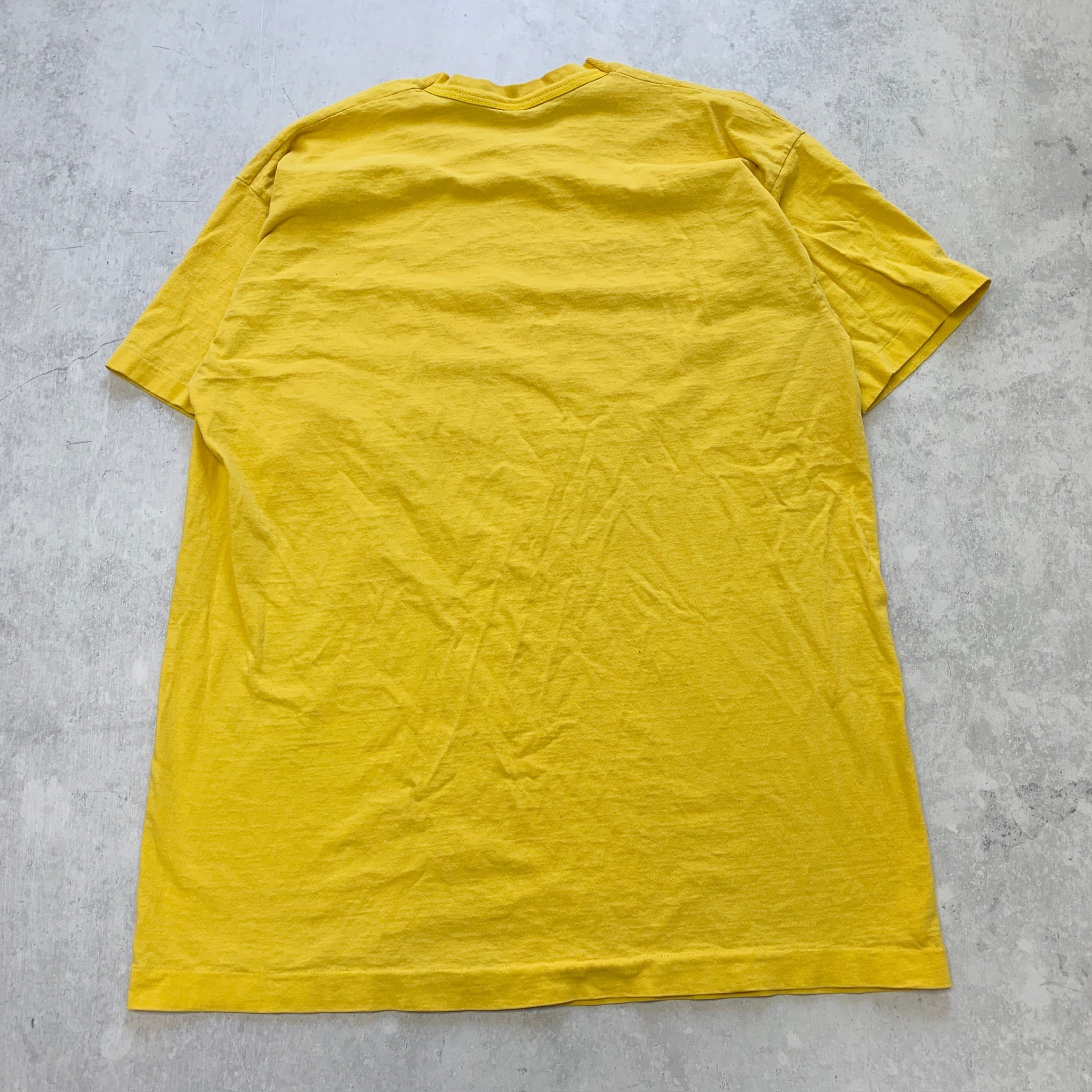 Vintage T Shirt Mens XXL Yellow Single Stitch Graphic Print 90s USA