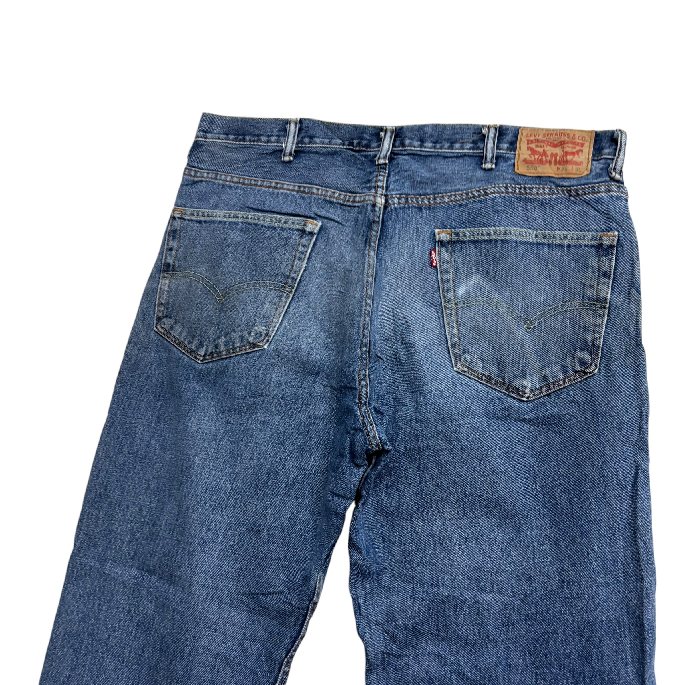 Levis 550 Jeans W38 L30 Mens Mid Blue Baggy Relaxed Straight Fit Denim