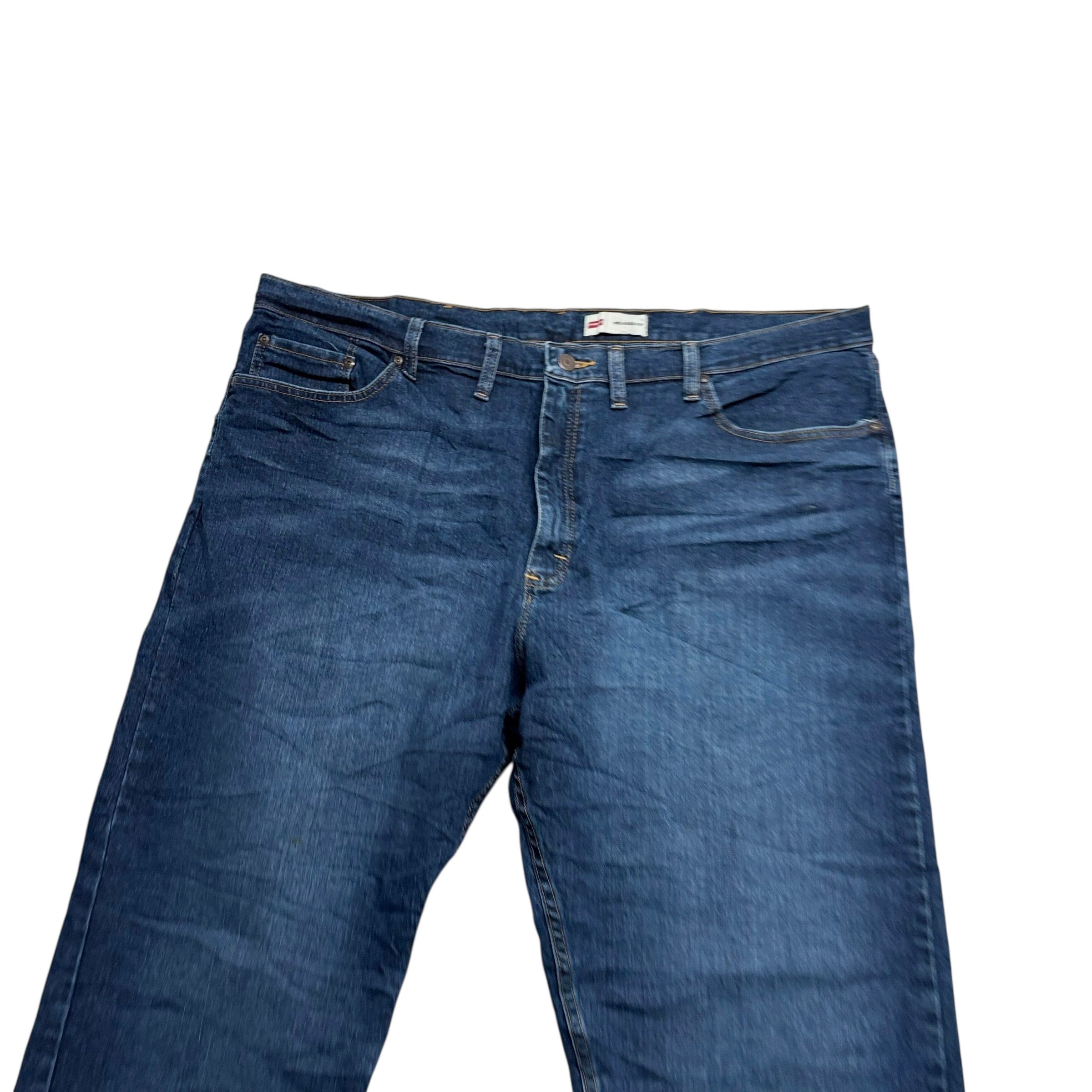 Wrangler Jeans W44 L30 Mens Dark Blue Relaxed Straight Fit Stretch Denim (E)