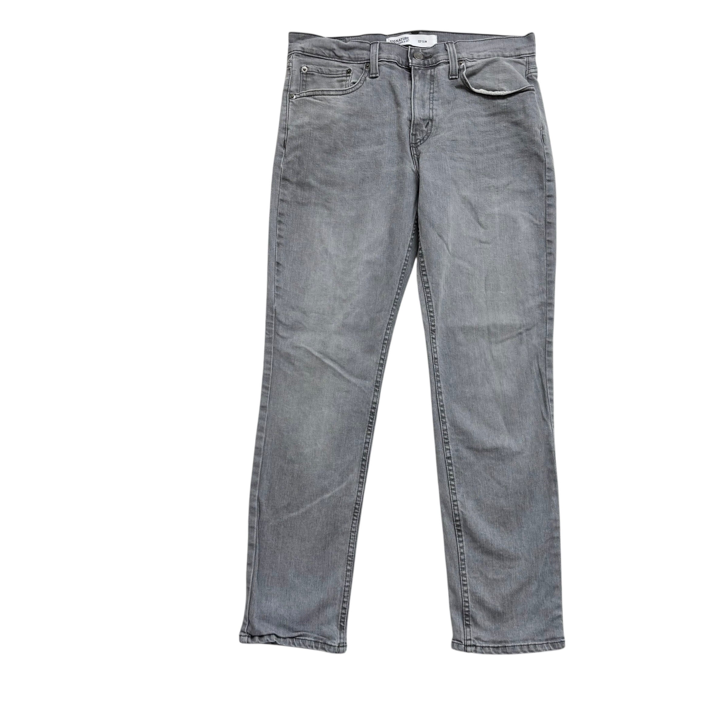 Levis Signature Jeans W32 L30 Mens Grey Slim Fit Stretch Denim