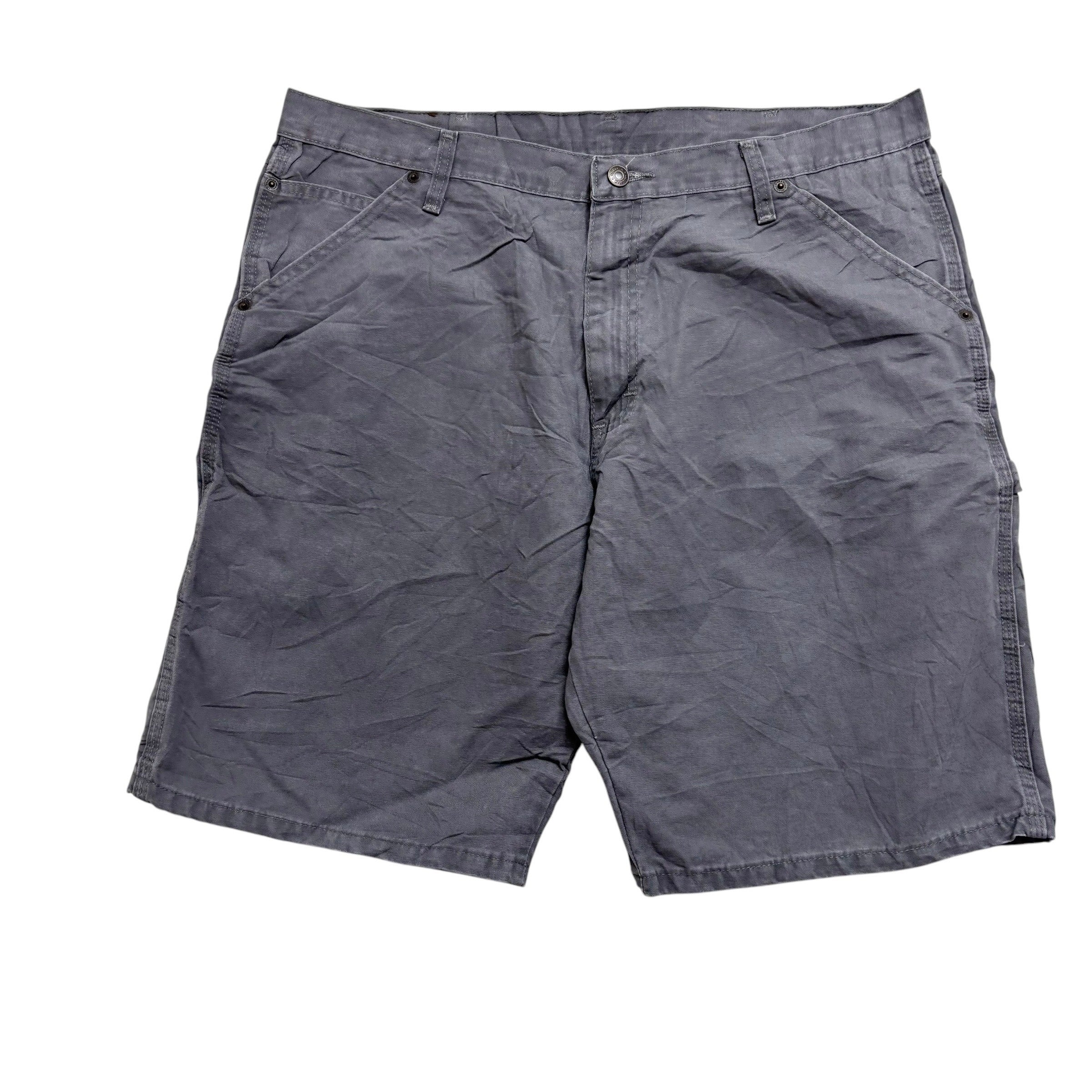 Wrangler Baggy Jorts W38 Mens Grey Denim Shorts Relaxed Fit Carpenter (E)