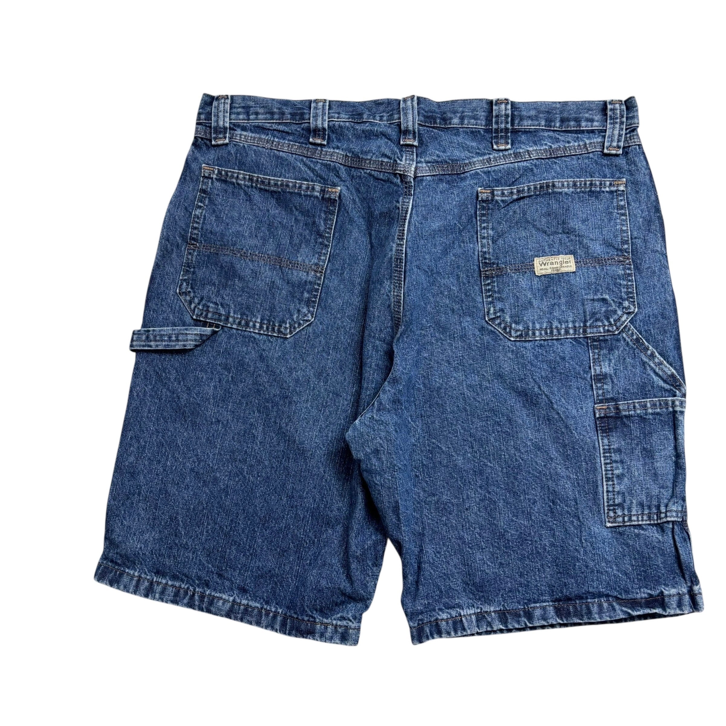 Wrangler Baggy Jorts W38 Mens Mid Blue Carpenter Denim Shorts Relaxed Fit