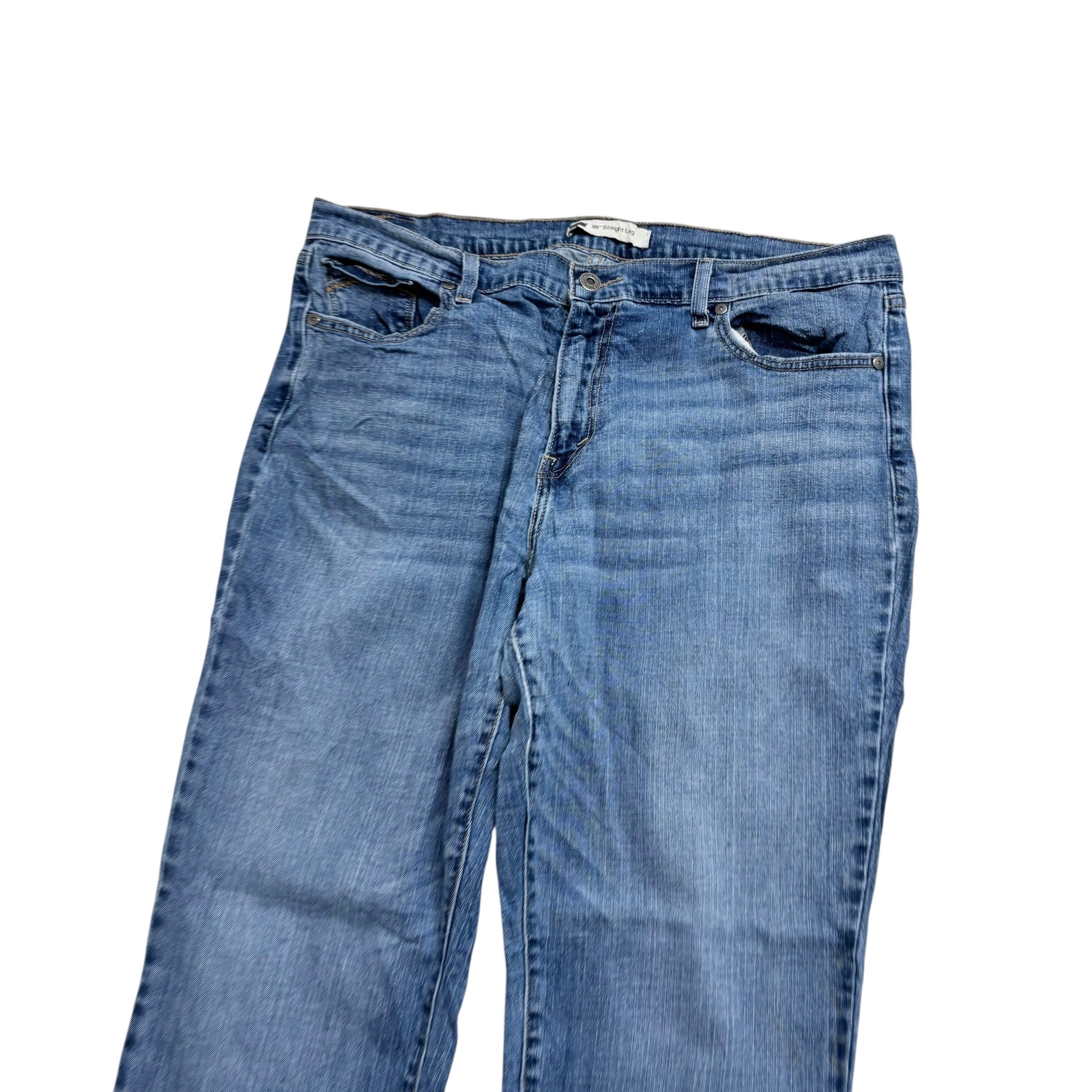 Levis 505 Jeans W36 L30 Womens Regular Straight Mid Blue Stretch Vintage (E)