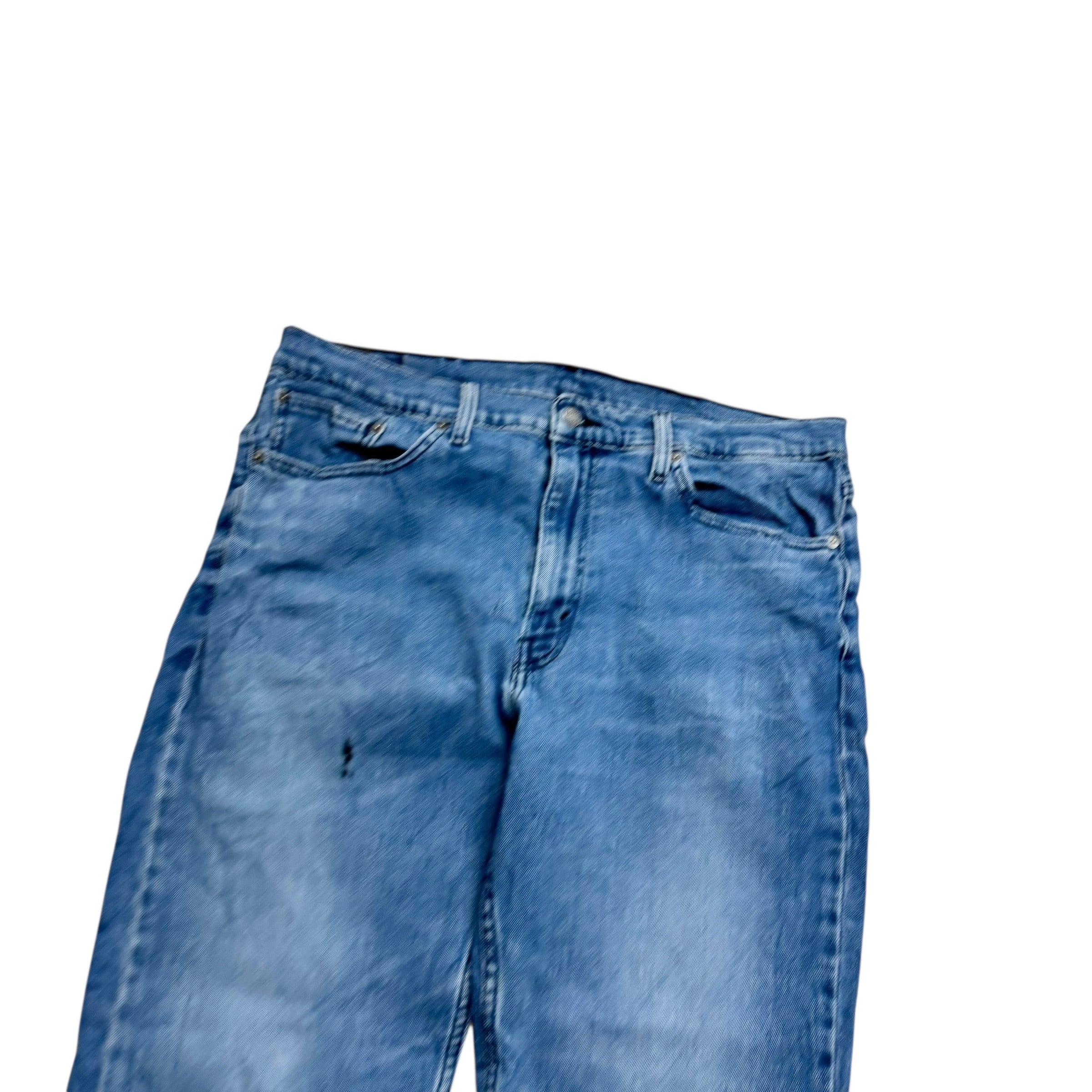 Levis 514 Jeans W38 L30 Mens Navy Blue Regular Straight Fit Stretch Denim (F)