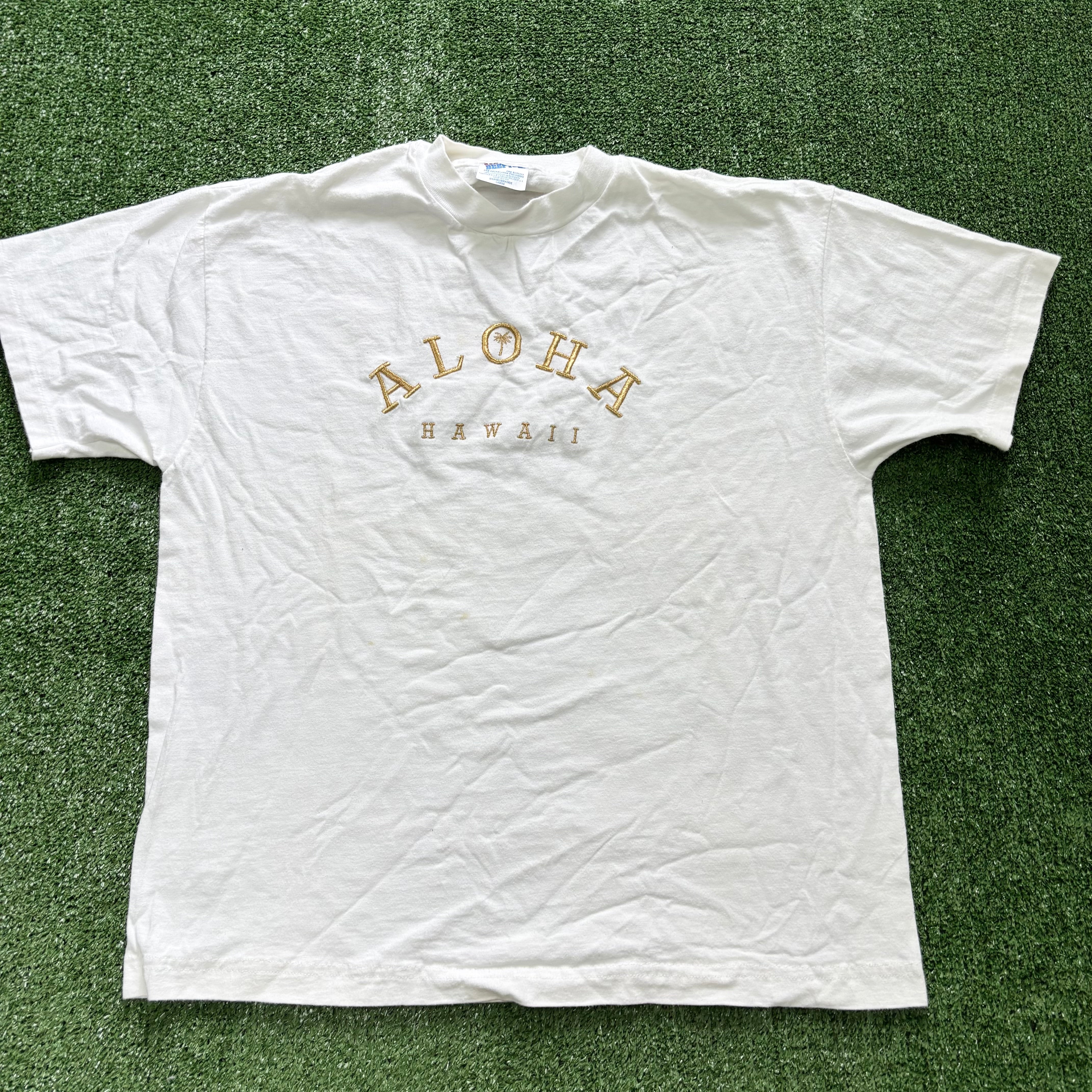 Vintage T Shirt Mens Medium White Single Stitch Graphic Print 90s Tourist (F)