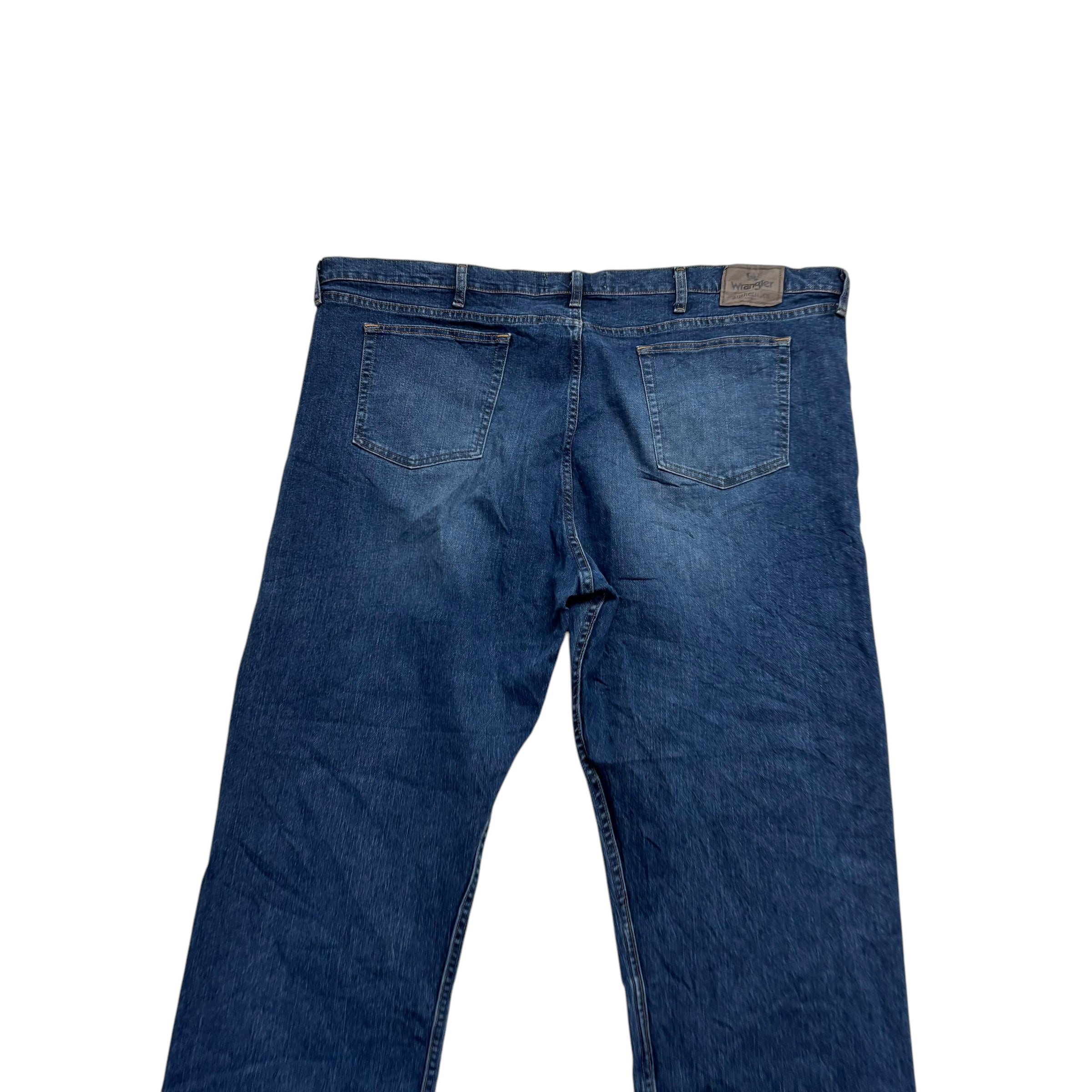 Wrangler Jeans W48 L32 Mens Dark Blue Relaxed Straight Fit Stretch Denim (E)