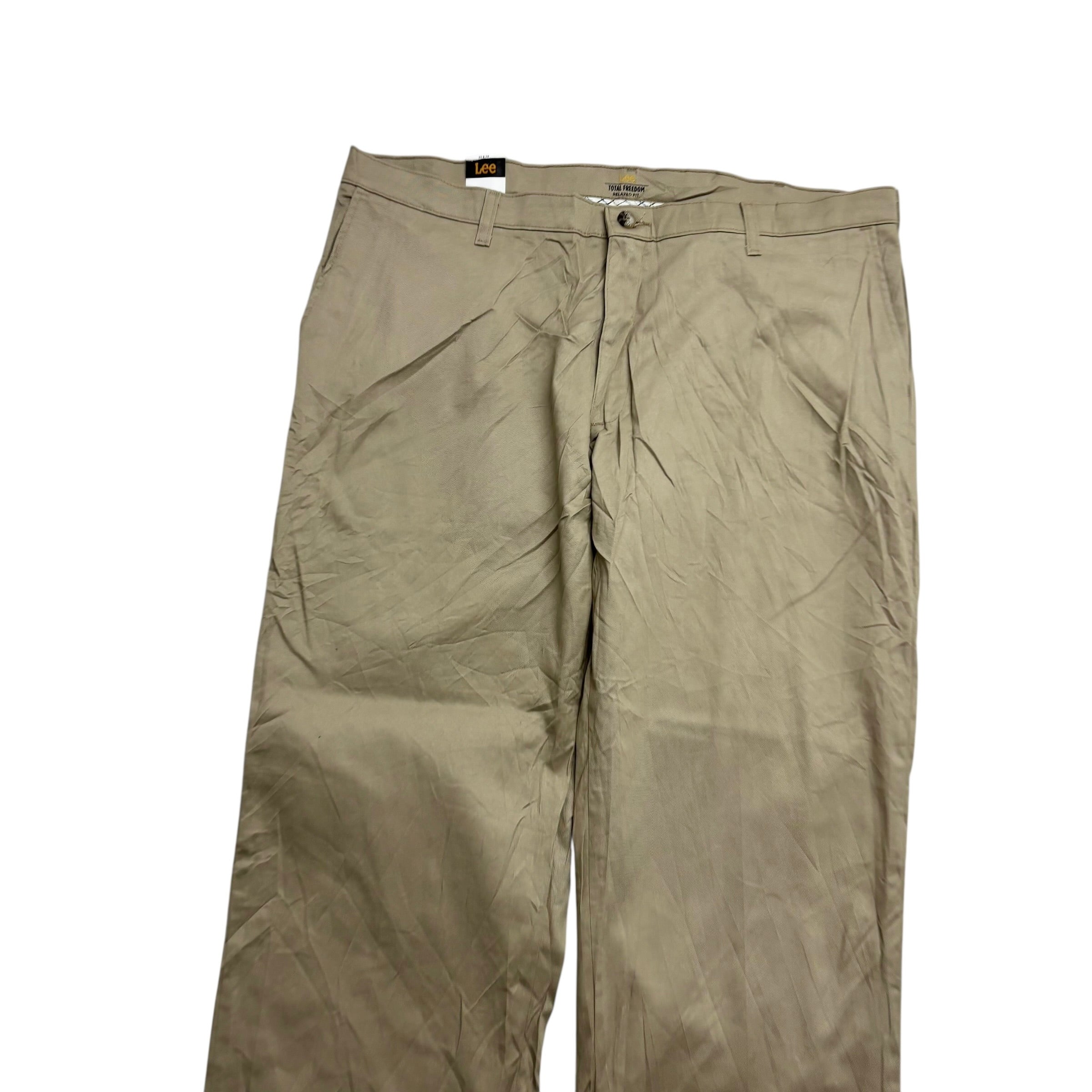 Lee Trousers W40 L30 Mens Khaki Relaxed Fit Total Freedom Pants NWT