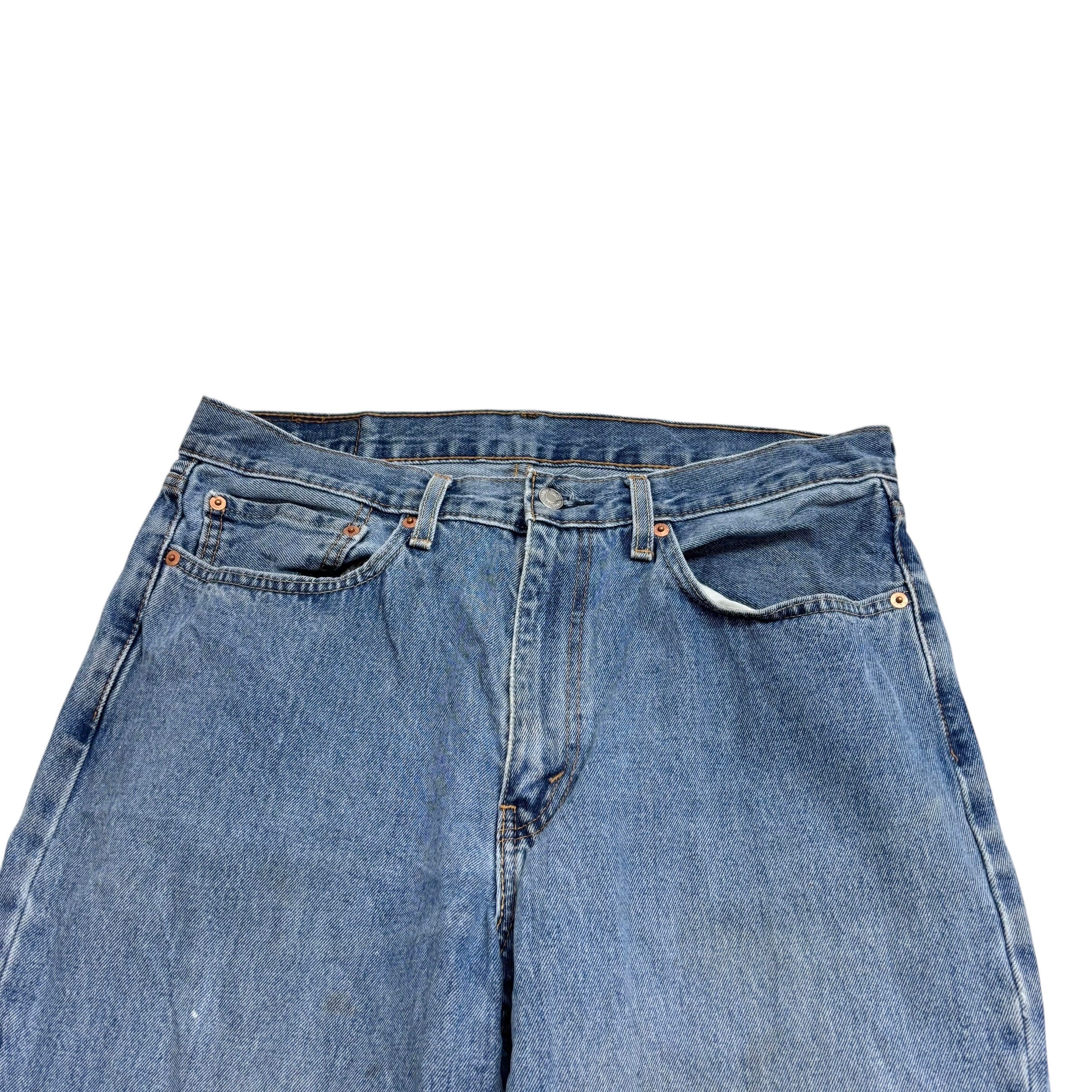 Levis 550 Jeans W35 L30 Mens Light Blue Baggy Relaxed Straight Fit Denim (F)