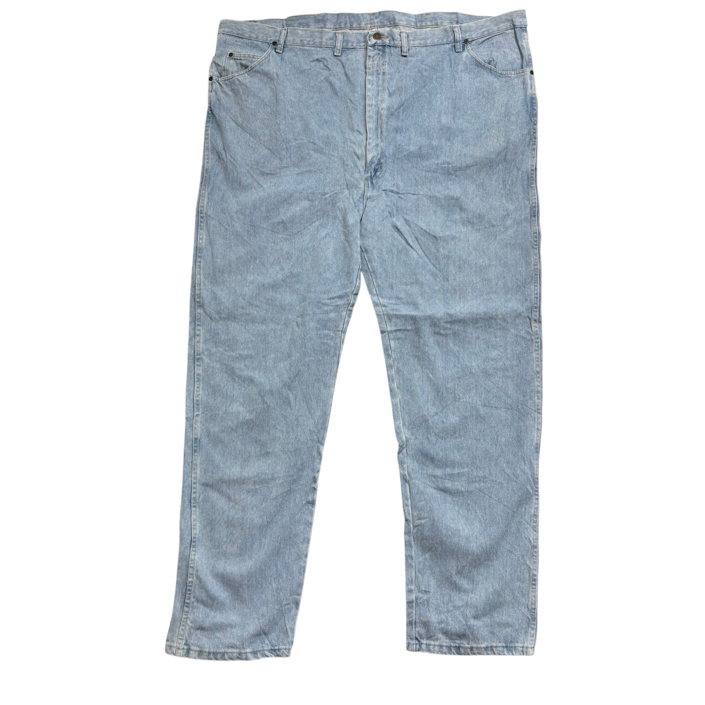 Wrangler Jeans W54 L34 Mens Light Blue Regular Straight Fit Vintage Denim (E)