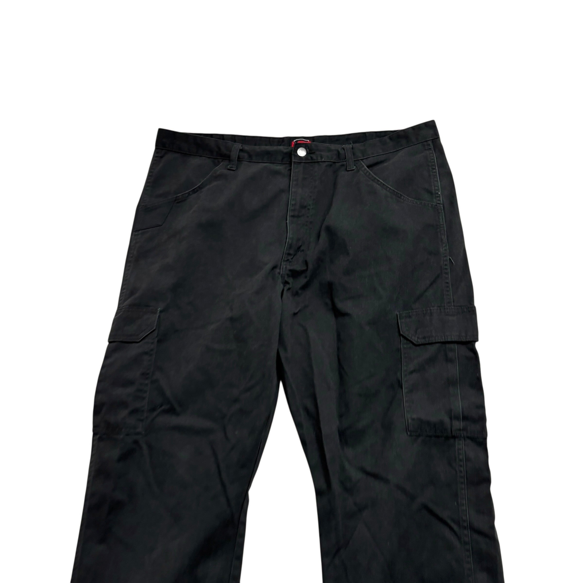 Wrangler Cargo Pants W40 L30 Mens Black Relaxed Straight Fit Trousers