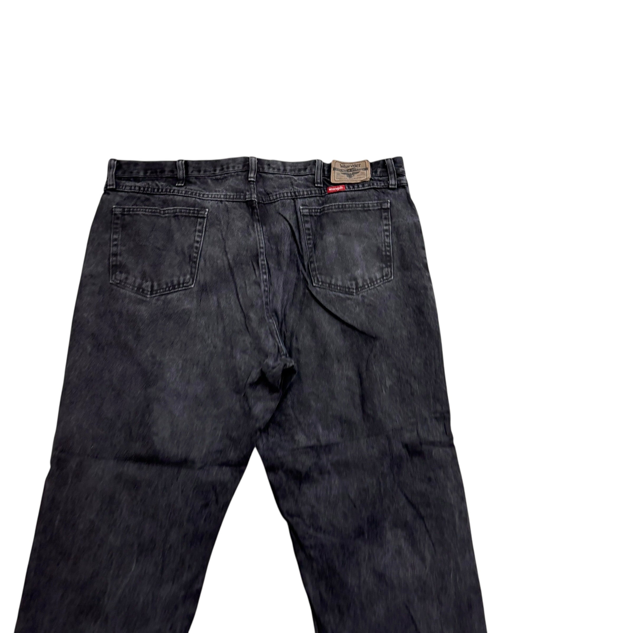 Wrangler Jeans W44 L29 Mens Black Relaxed Straight Fit Denim