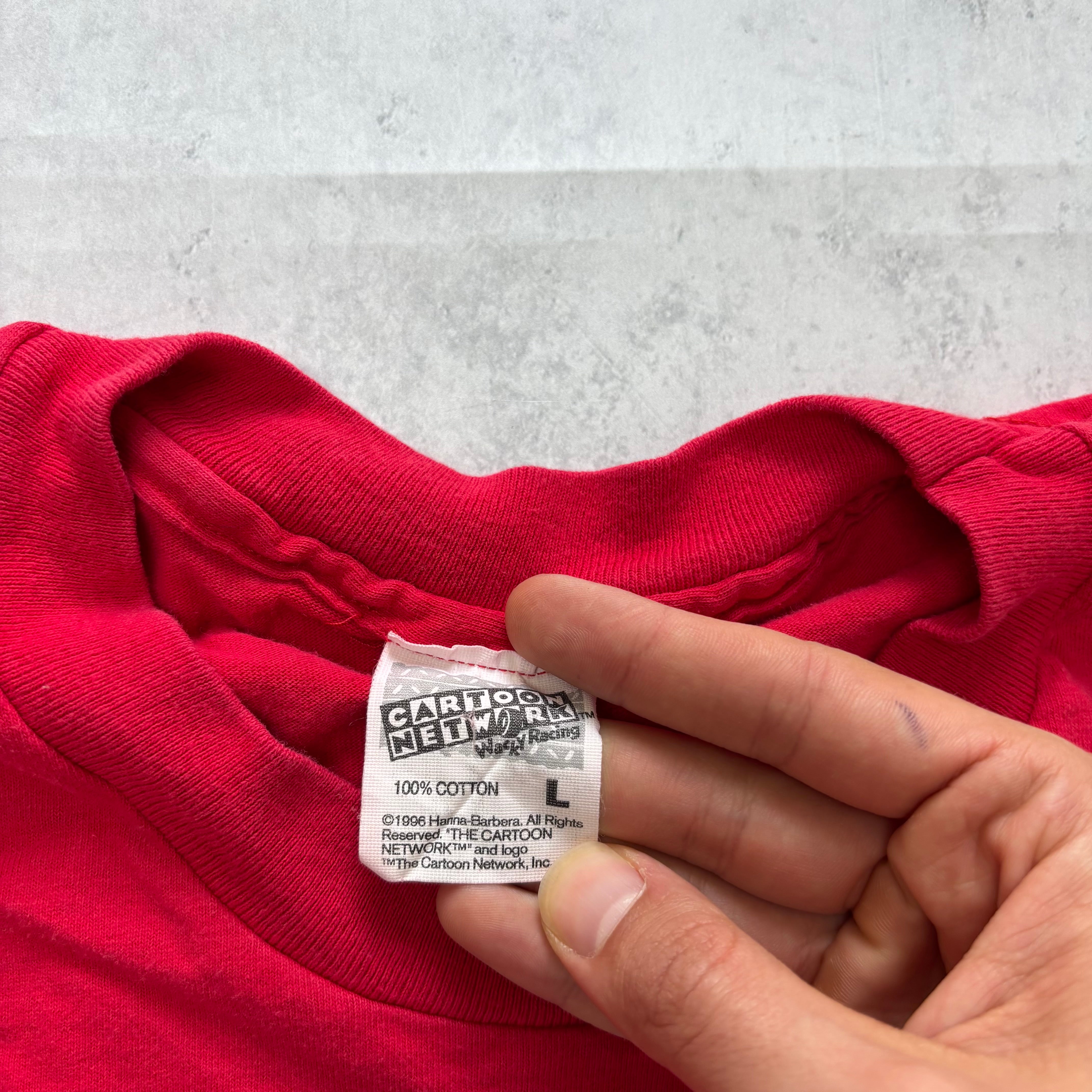 Vintage T Shirt Mens Large Red Single Stitch Graphic Print 90s Cartoon