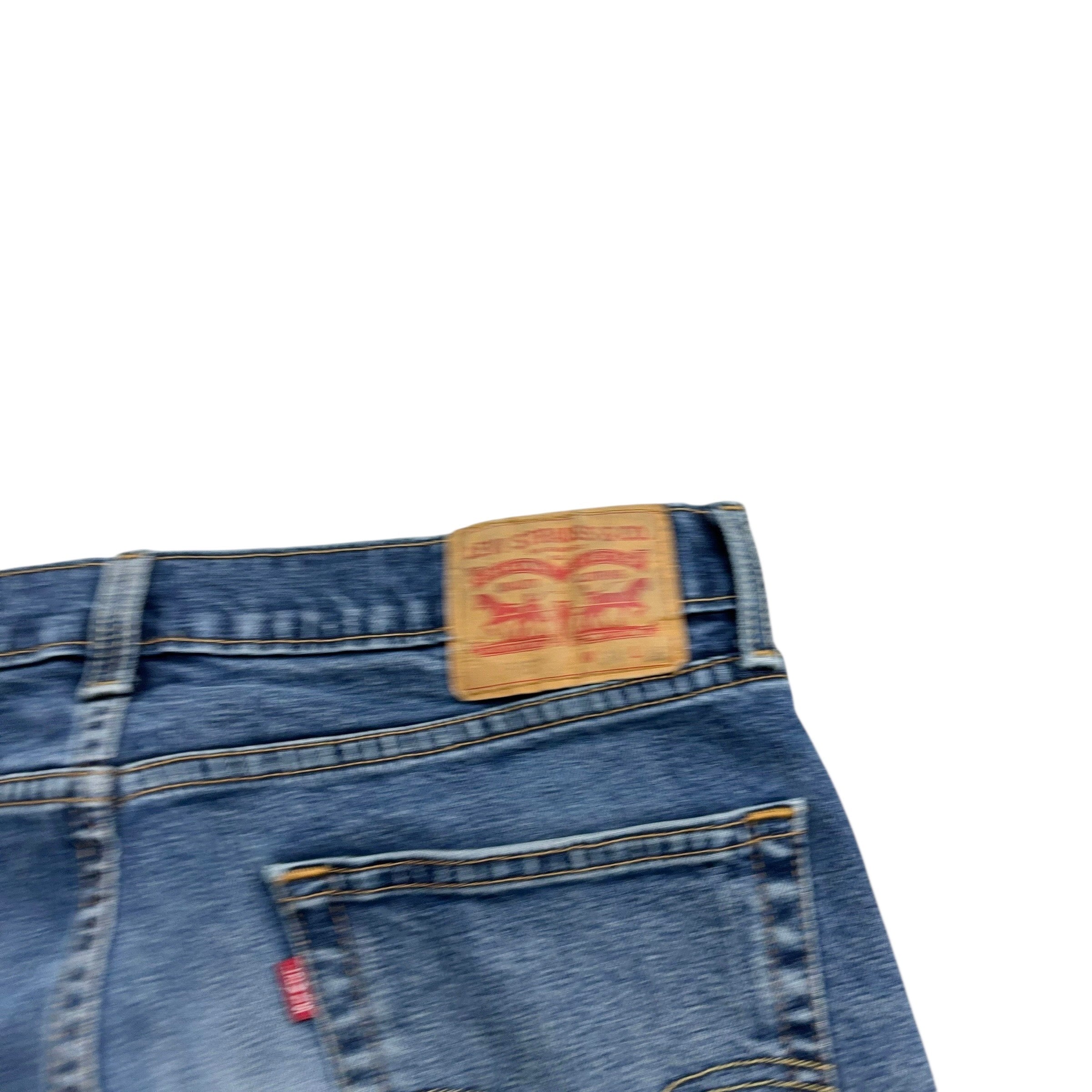 Levis 505 Jeans W34 L36 Mens Mid Blue Regular Straight Fit Stretch Denim (F)