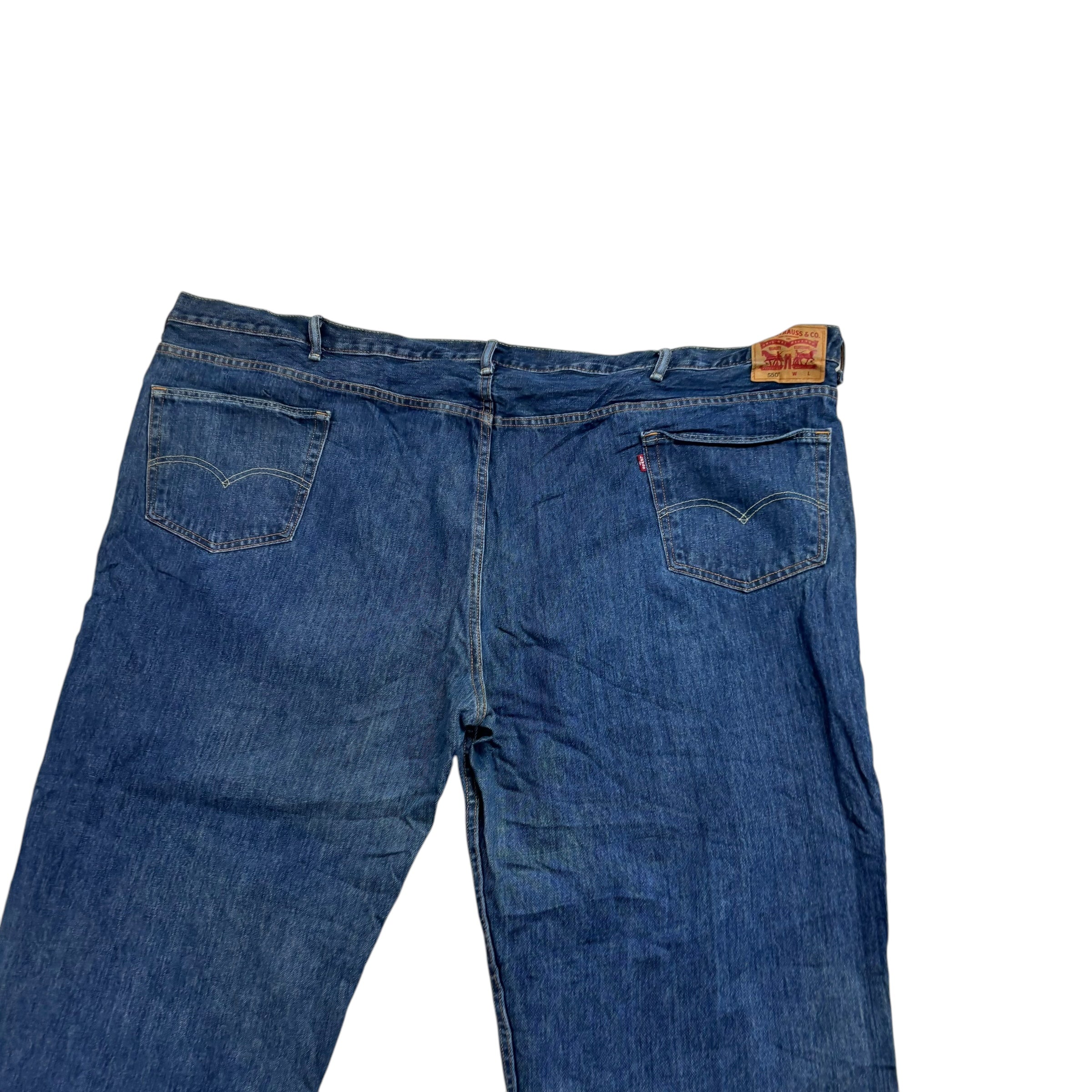 Levis 550 Jeans W60 L30 Mens Mid Blue Baggy Relaxed Straight Fit Denim