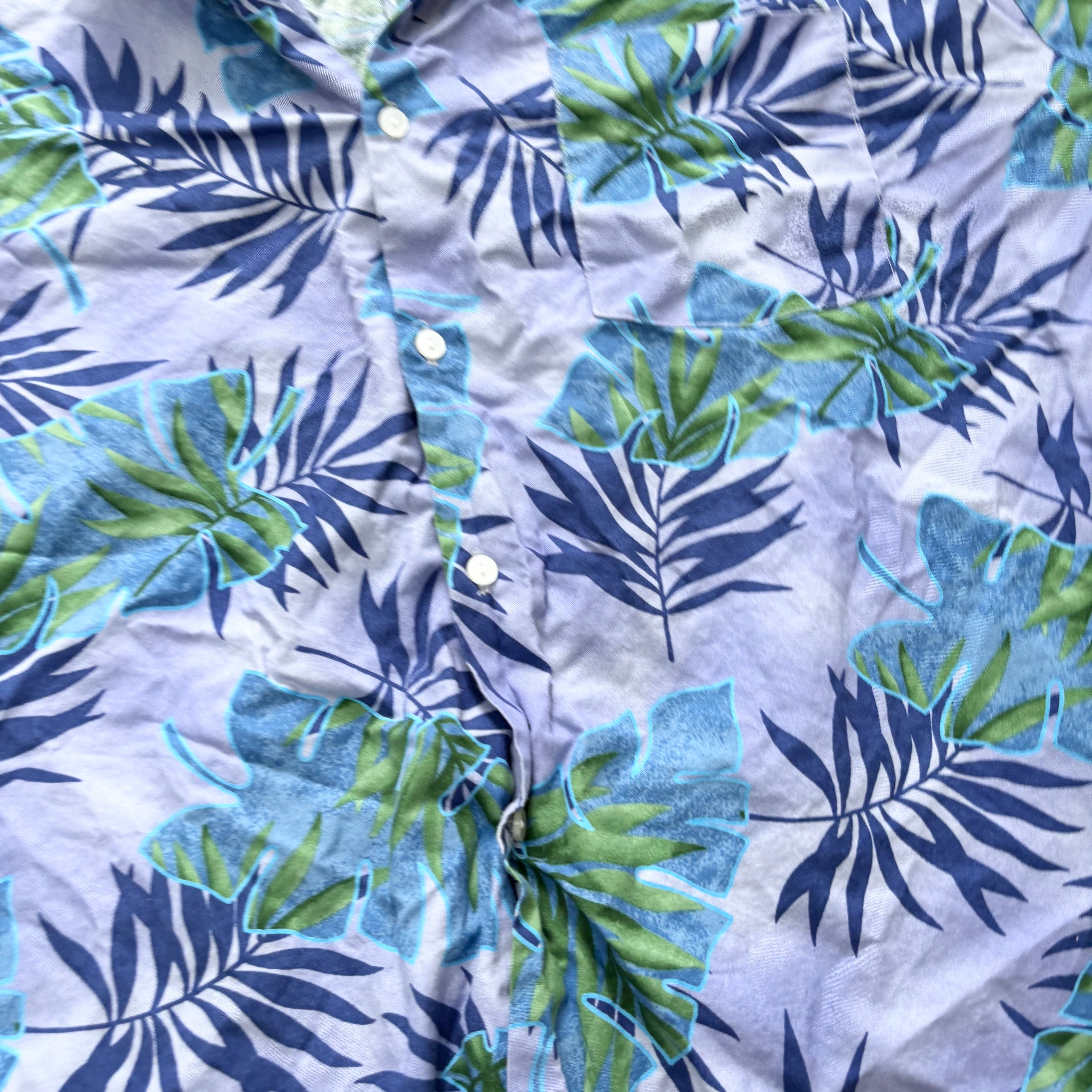 Vintage Hawaiian Shirt Mens XXXL Purple Floral Aloha Short Sleeve