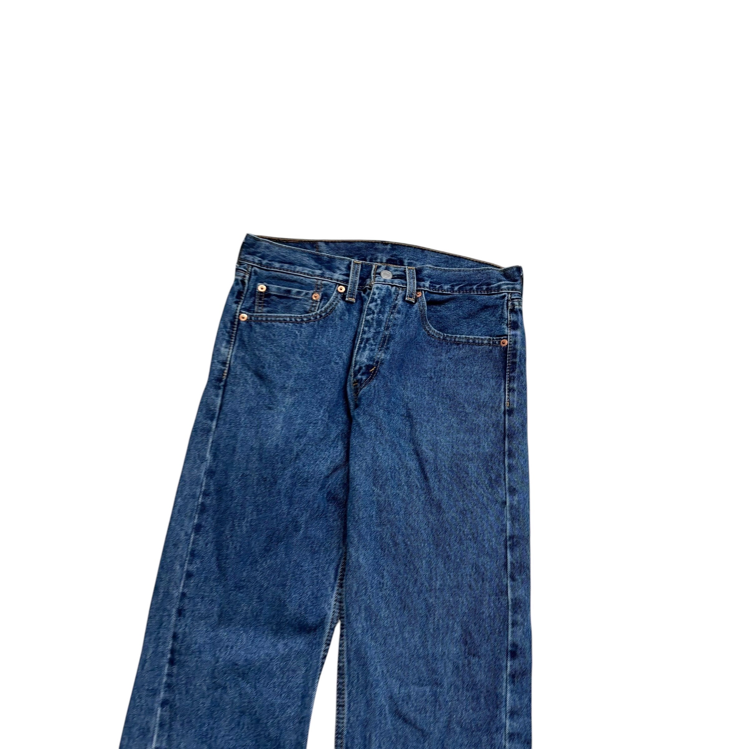 Levis 505 Jeans W31 L34 Mens Mid Blue Regular Straight Fit Denim (E)