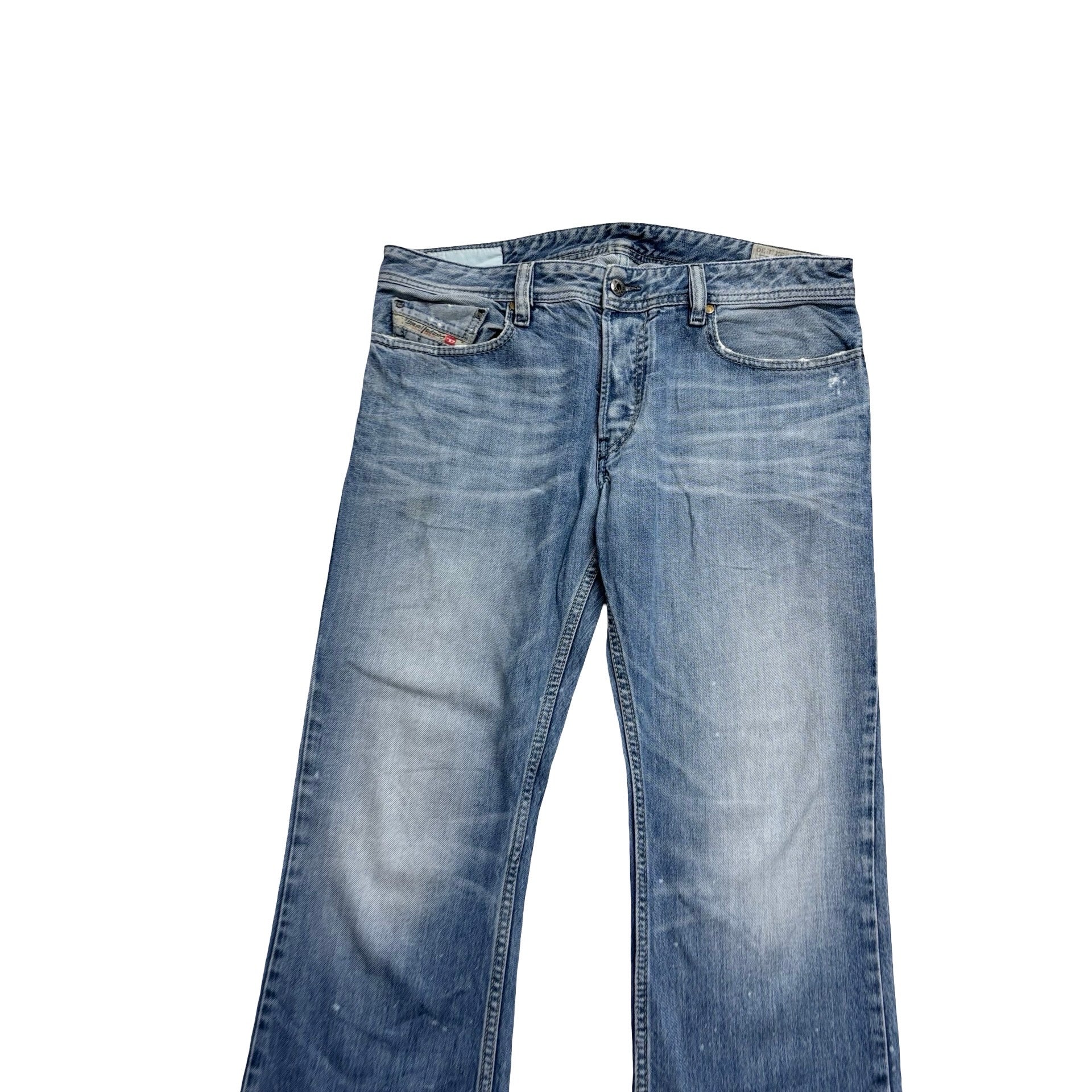 Diesel Bootcut Jeans W32 L28 Mens Mid Blue Slim Fit New Fanker Denim