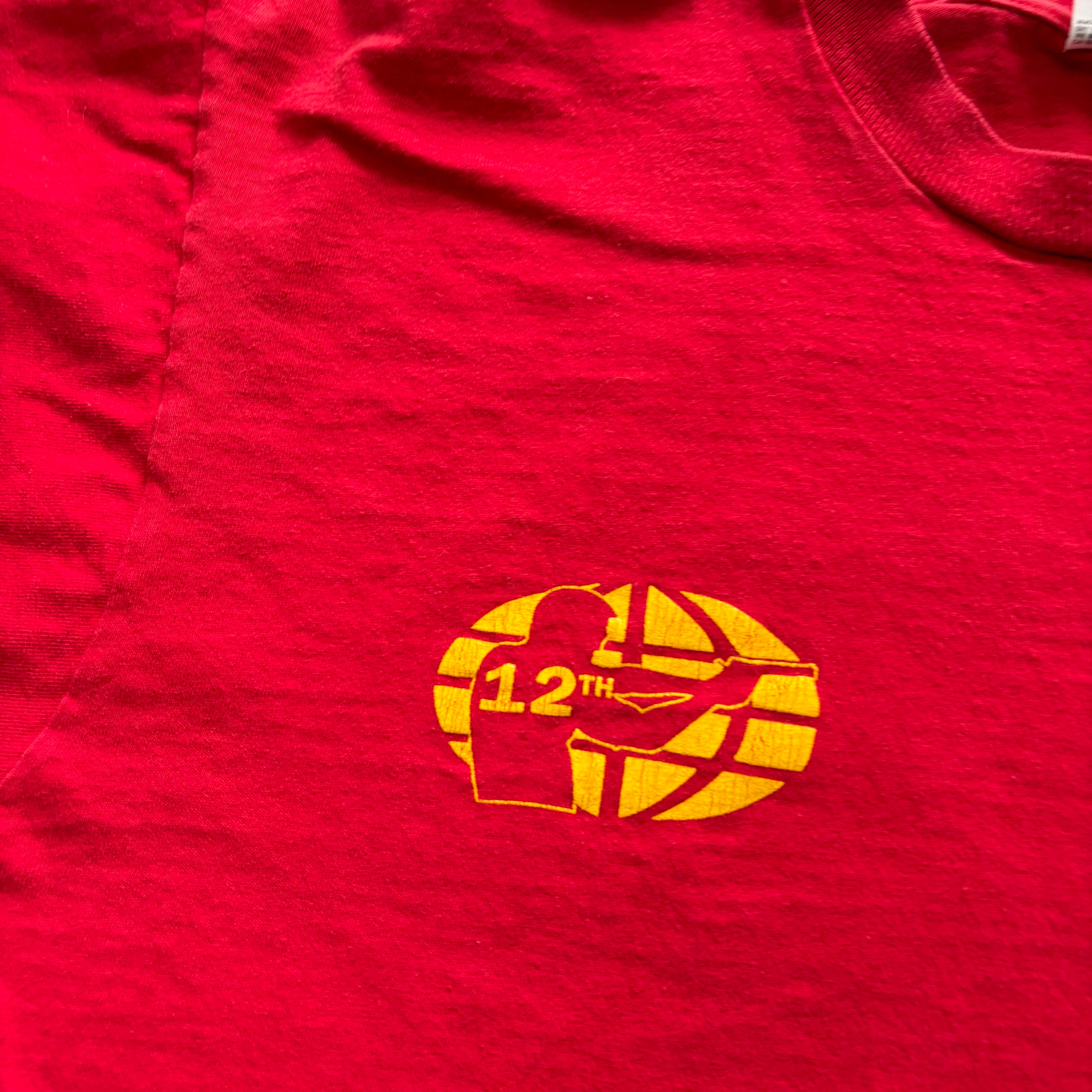 Vintage T Shirt Mens Large Red Single Stitch Graphic Print 90s USA (E)