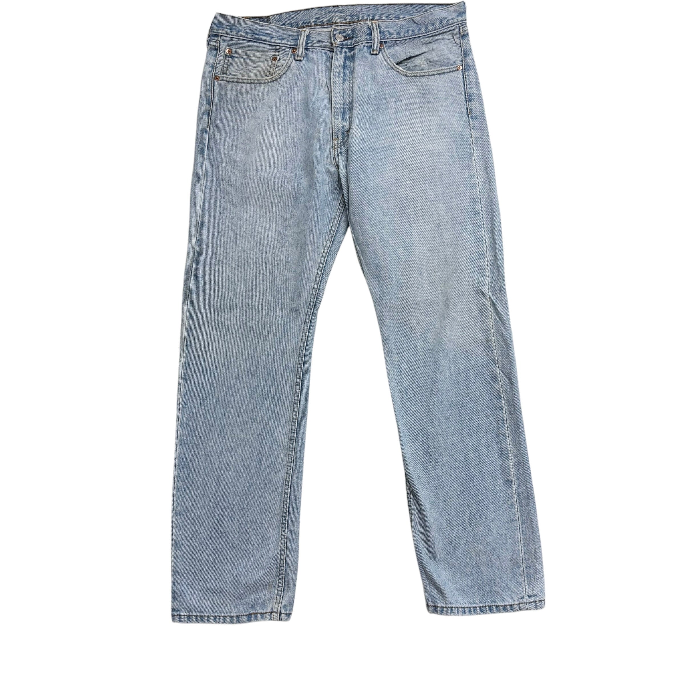Levis 505 Jeans W36 L32 Mens Light Blue Regular Straight Fit Denim