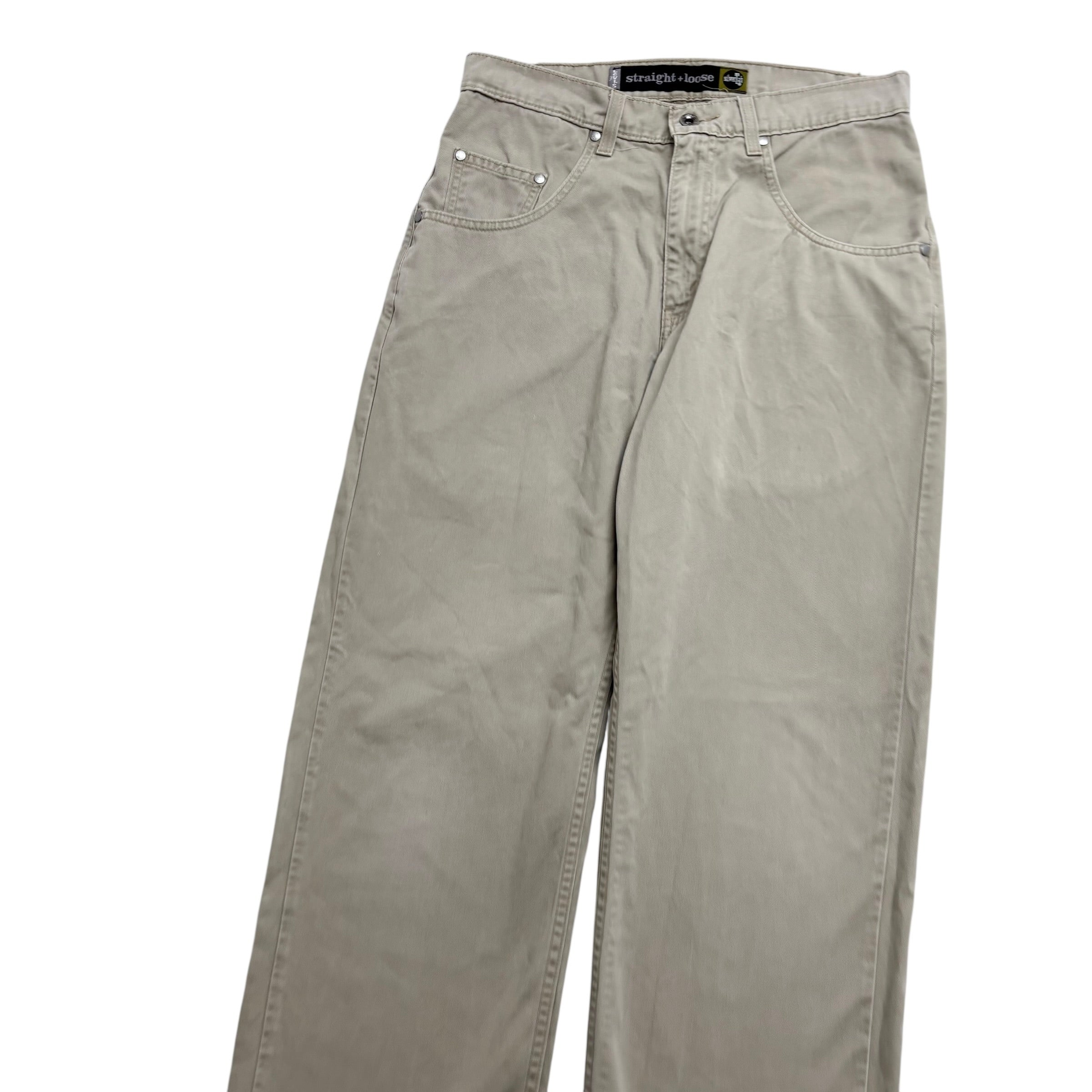 Levis SilverTab Baggy Pants W30 L30 Mens Cream Relaxed Vintage 90s Trousers (E)