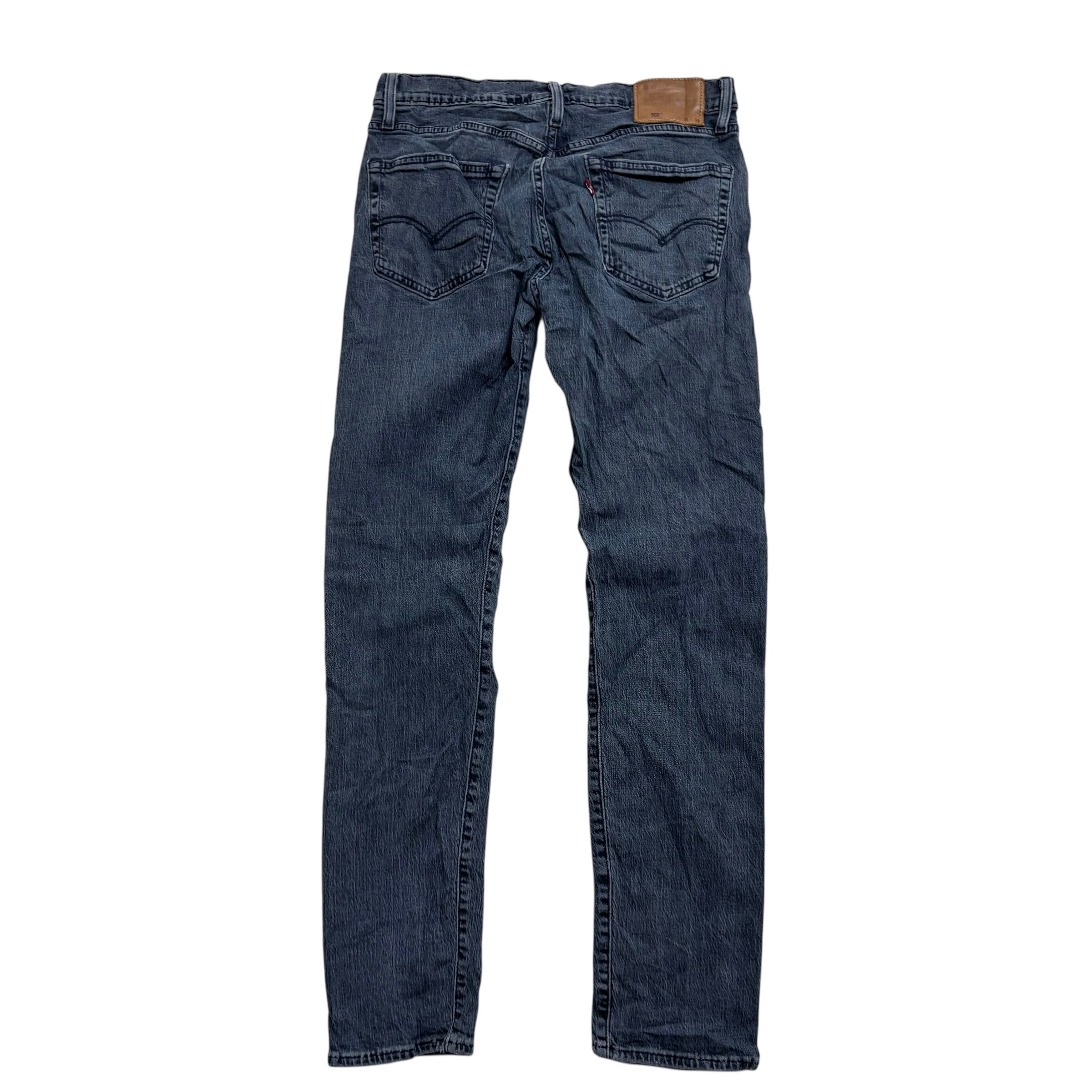 Levis 502 Jeans W31 L33 Mens Navy Blue Regular Tapered Fit Stretch Denim