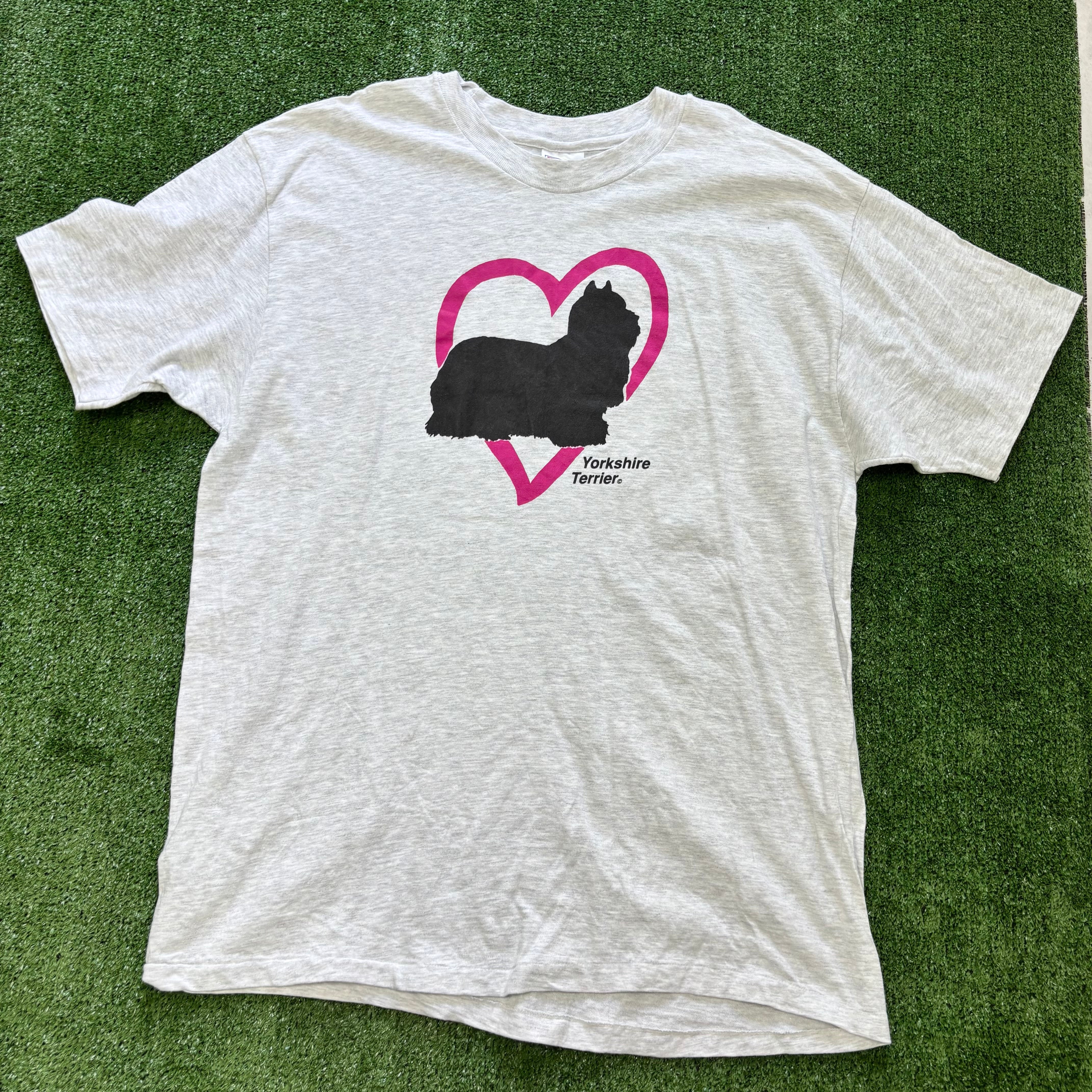 Vintage T Shirt Mens XL Grey Single Stitch Graphic Print 90s Dogs (E)