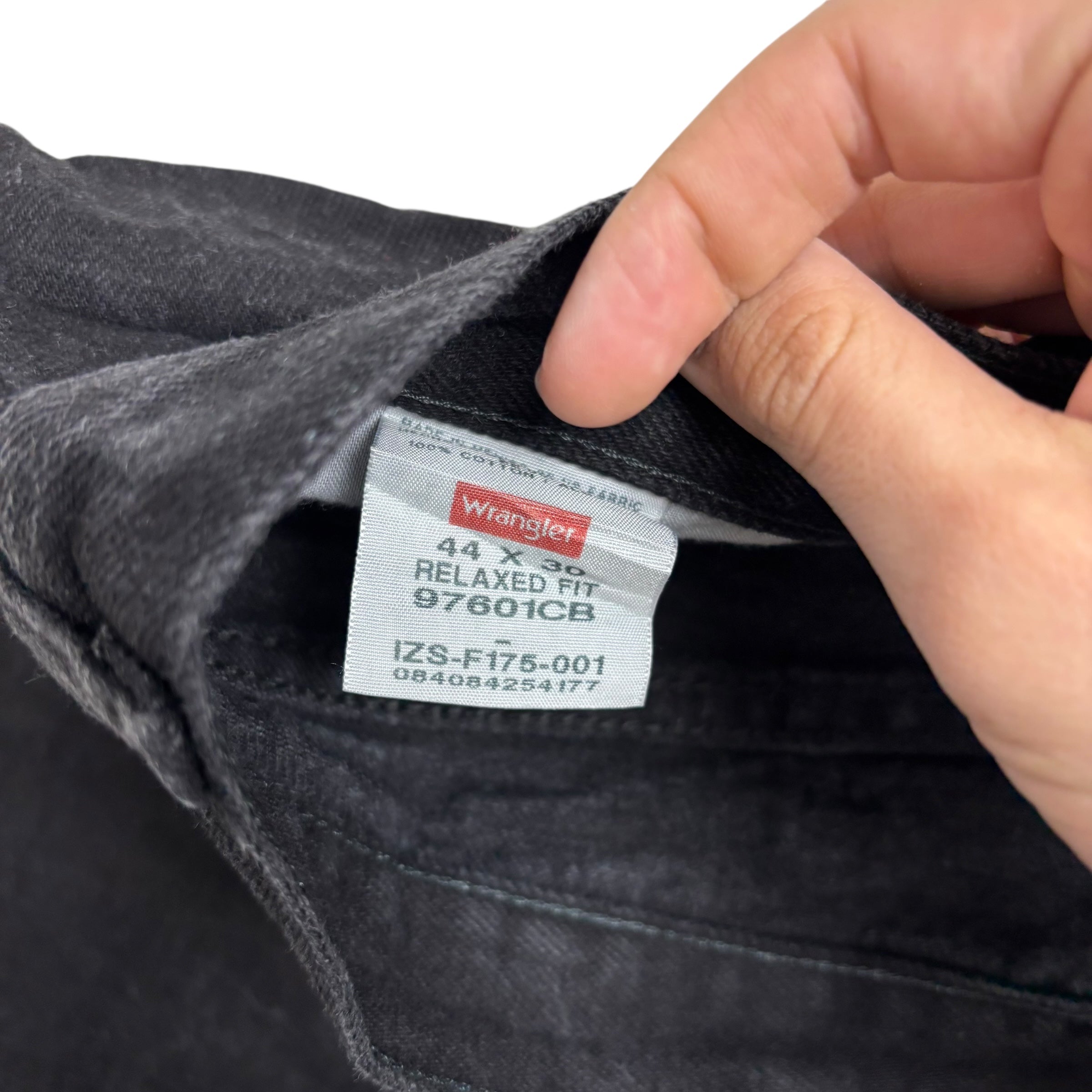 Wrangler Jeans W44 L30 Mens Black Baggy Relaxed Straight Fit Denim (E)