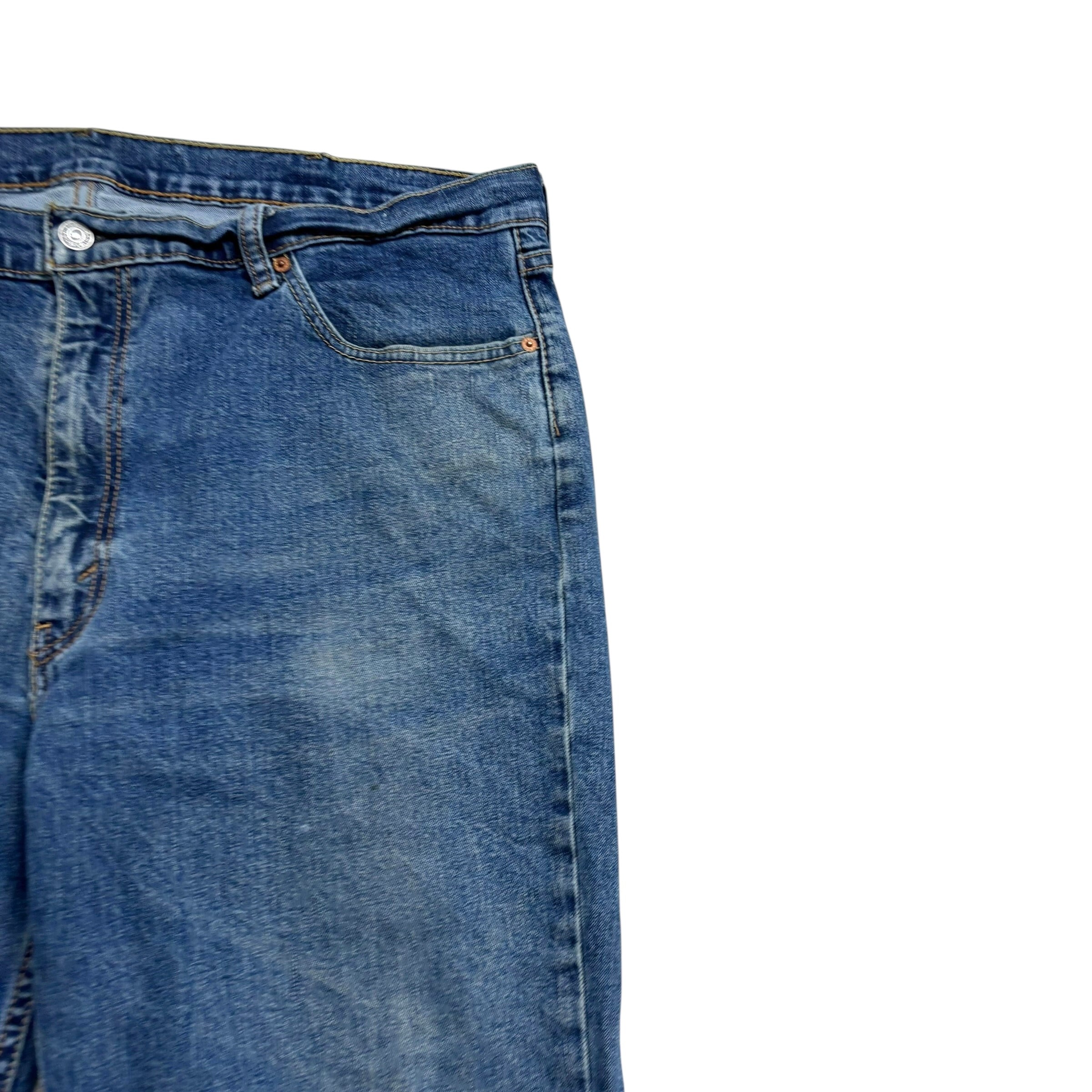 Levis 514 Jeans W42 L30 Mens Mid Blue Regular Straight Fit Stretch Denim (F)