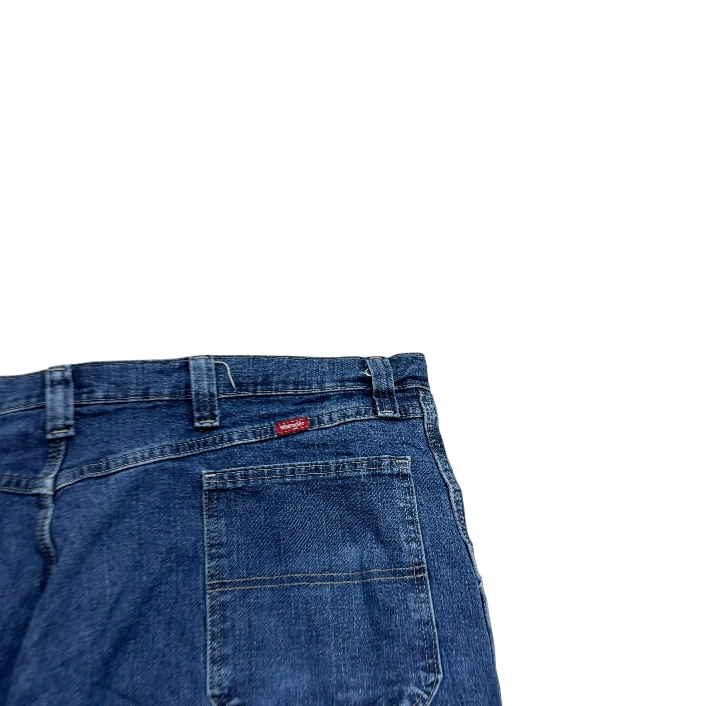 Wrangler Carpenter Jeans W46 L32 Mens Dark Blue Relaxed Straight Fit Stretch (E)