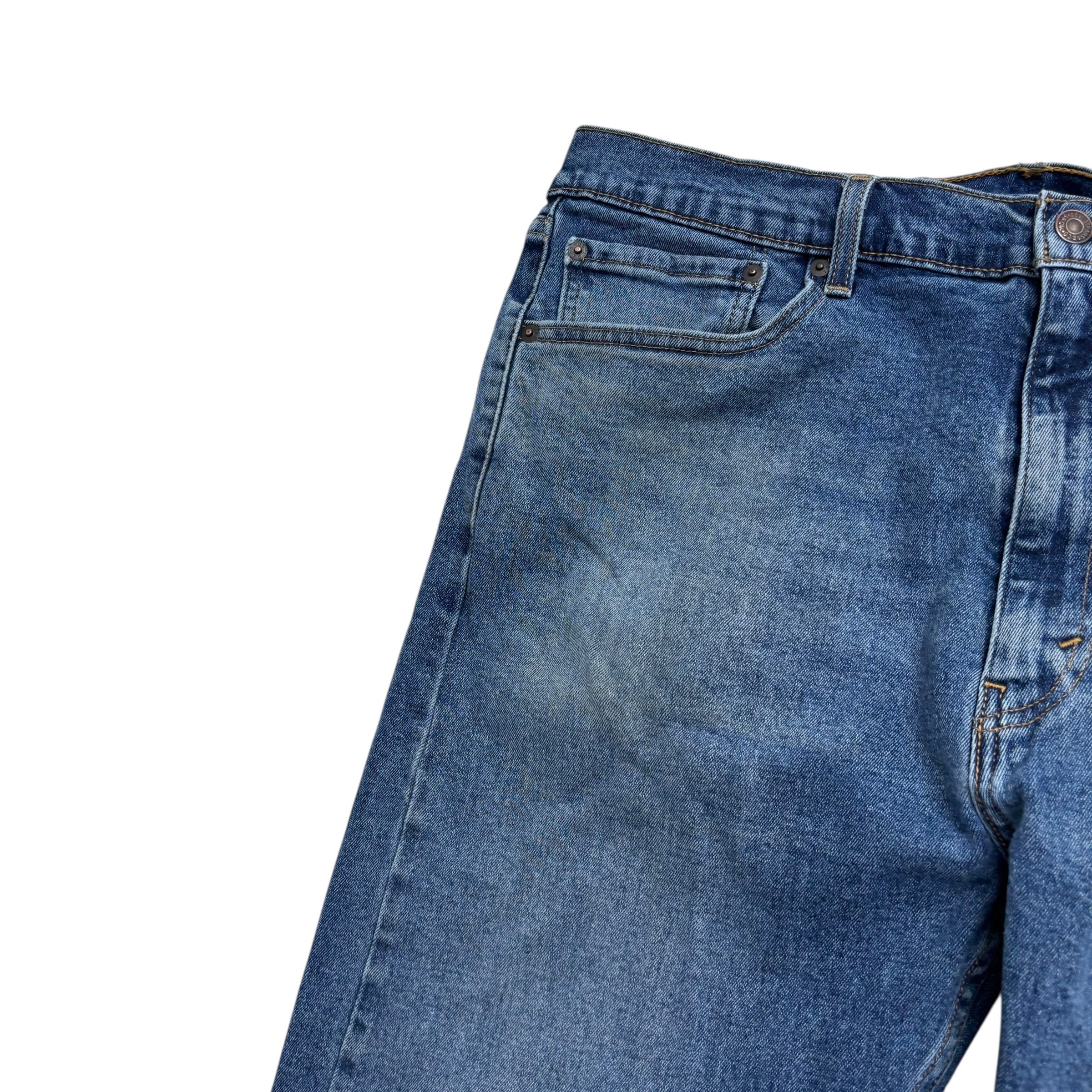 Levis 505 Jeans W40 L30 Mens Mid Blue Regular Straight Fit Stretch Denim (F)